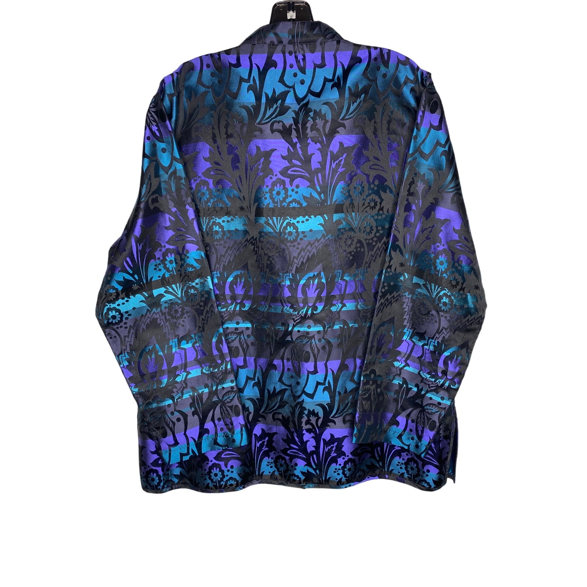 Chicos VINTAGE EARLY YEARS CHICO'S WOMEN'S PURPLE/BLUE SILK BUTTON Size XL / US 12-14 / IT 48-50 - 2 Thumbnail