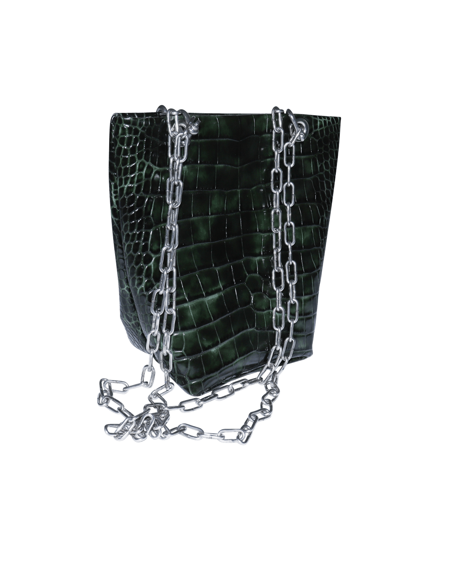 Japanese Brand × Vintage Leather crocodile chain tote bag Size ONE SIZE - 1 Thumbnail