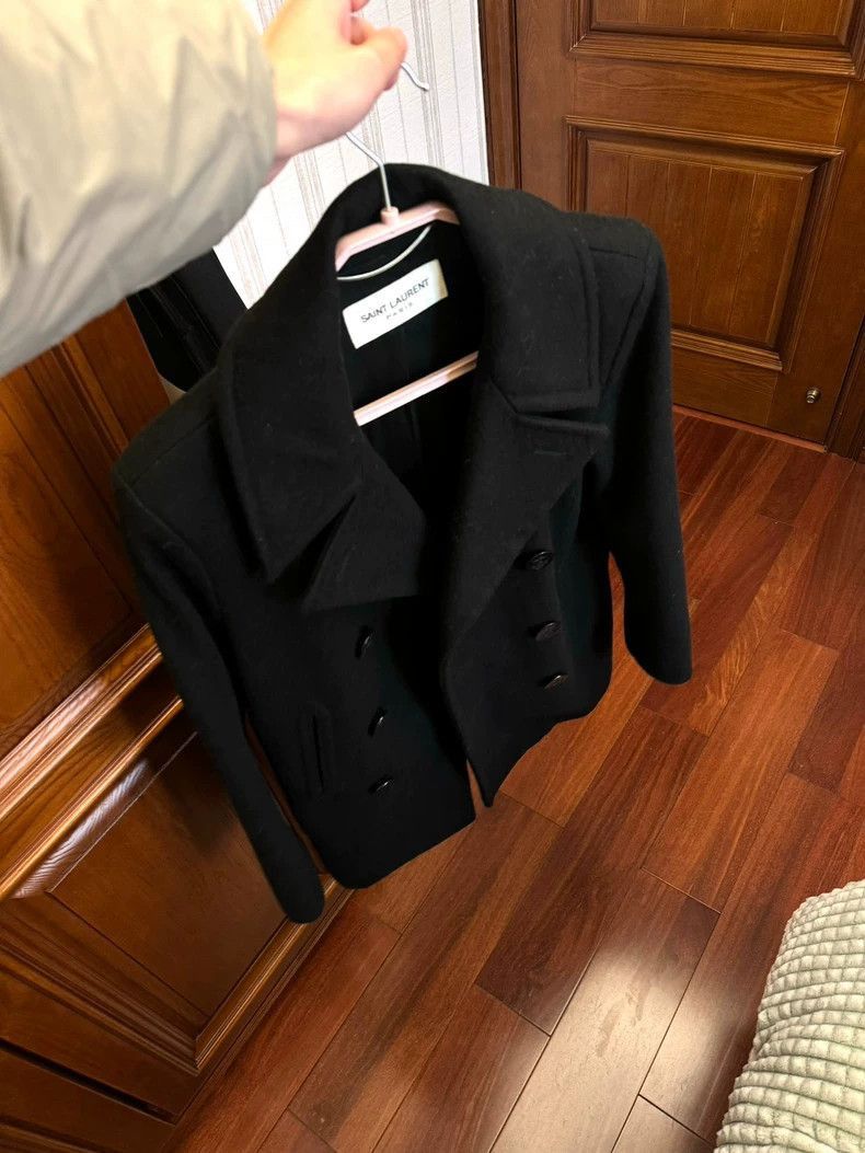 Saint Laurent Paris Saint Laurent Paris Navy coat in the first year of 13fw-250 Size US S / EU 44-46 / 1 - 1 Thumbnail