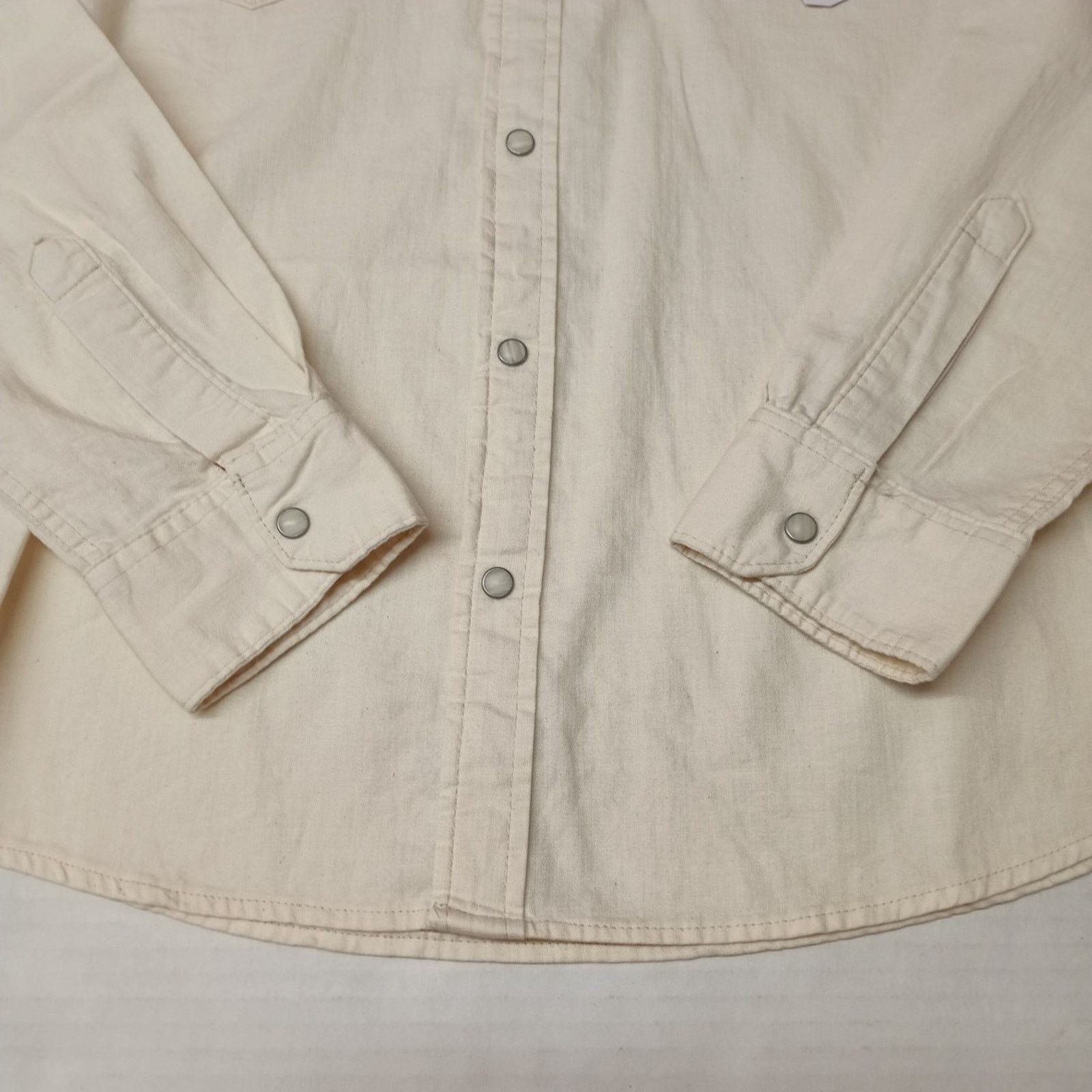 Wrangler Wrangler Snap Woven Shirt Mens M Cowboy Wash Beige Button Up Size US M / EU 48-50 / 2 - 2 Thumbnail