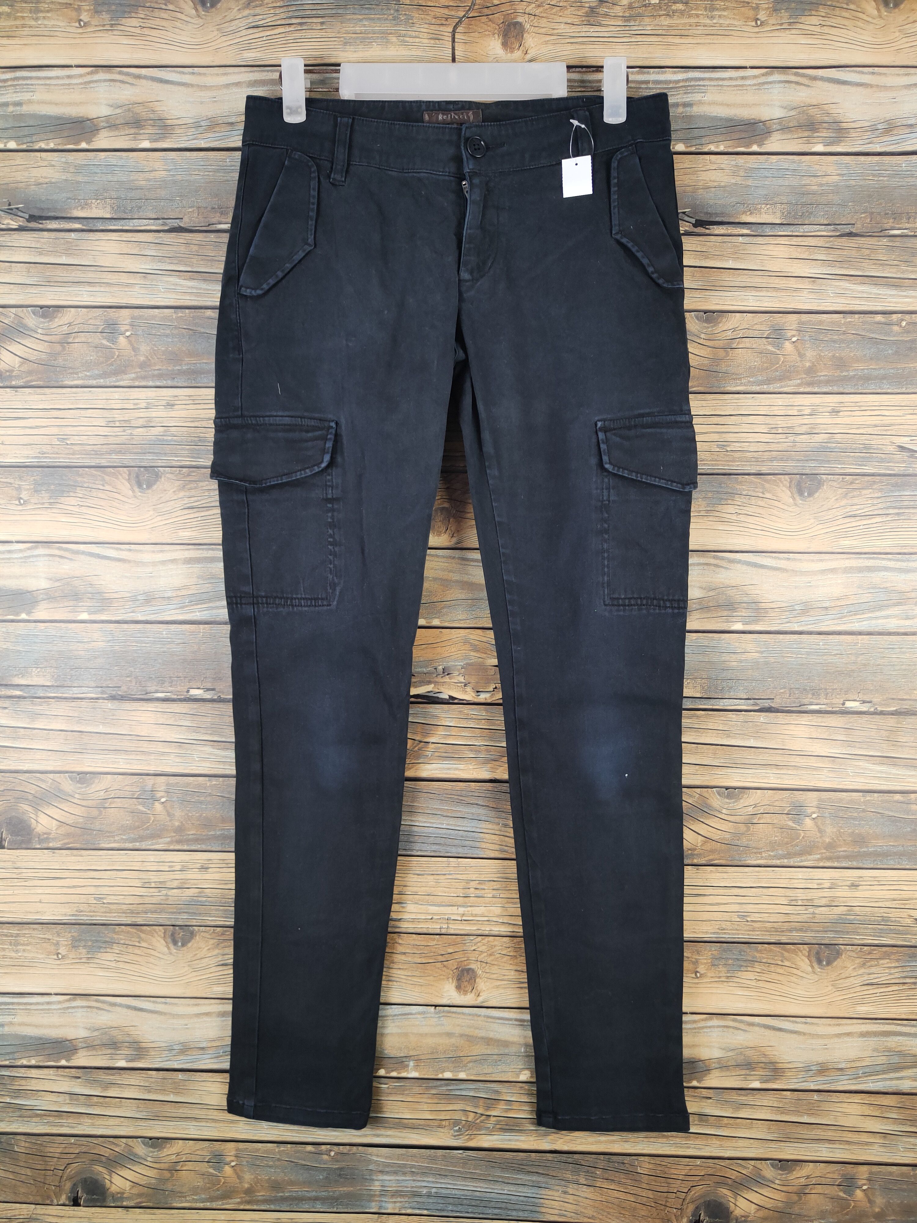 Japanese Brand DL Reflect Black Multipocket Cargo Pants #2373 Size 29" - 1 Thumbnail