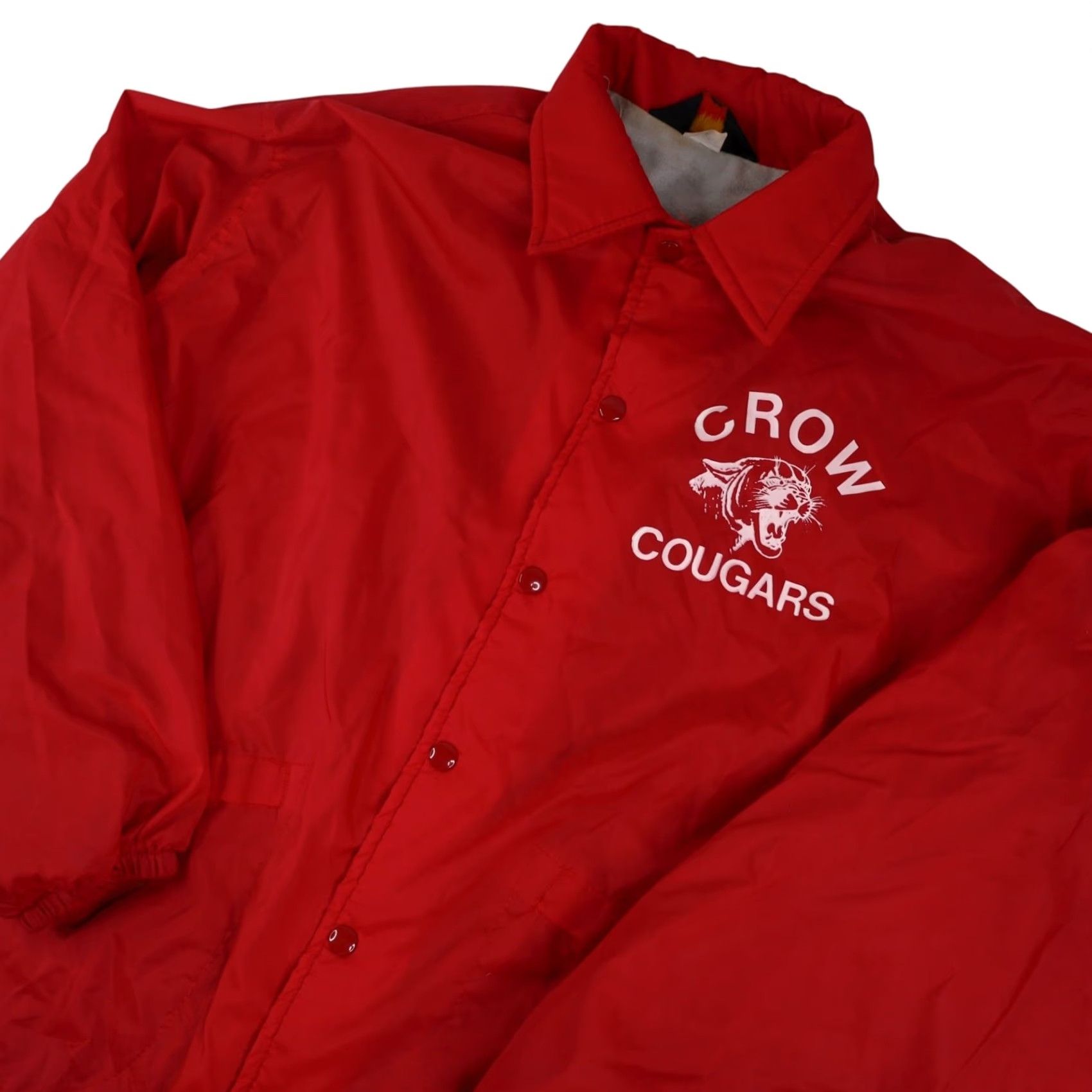 Cougar VINTAGE Playjac Crow Cougars Highschool Light Jacket Mens XL Red Windbreaker Jacket Size US XL / EU 56 / 4 - 2 Thumbnail