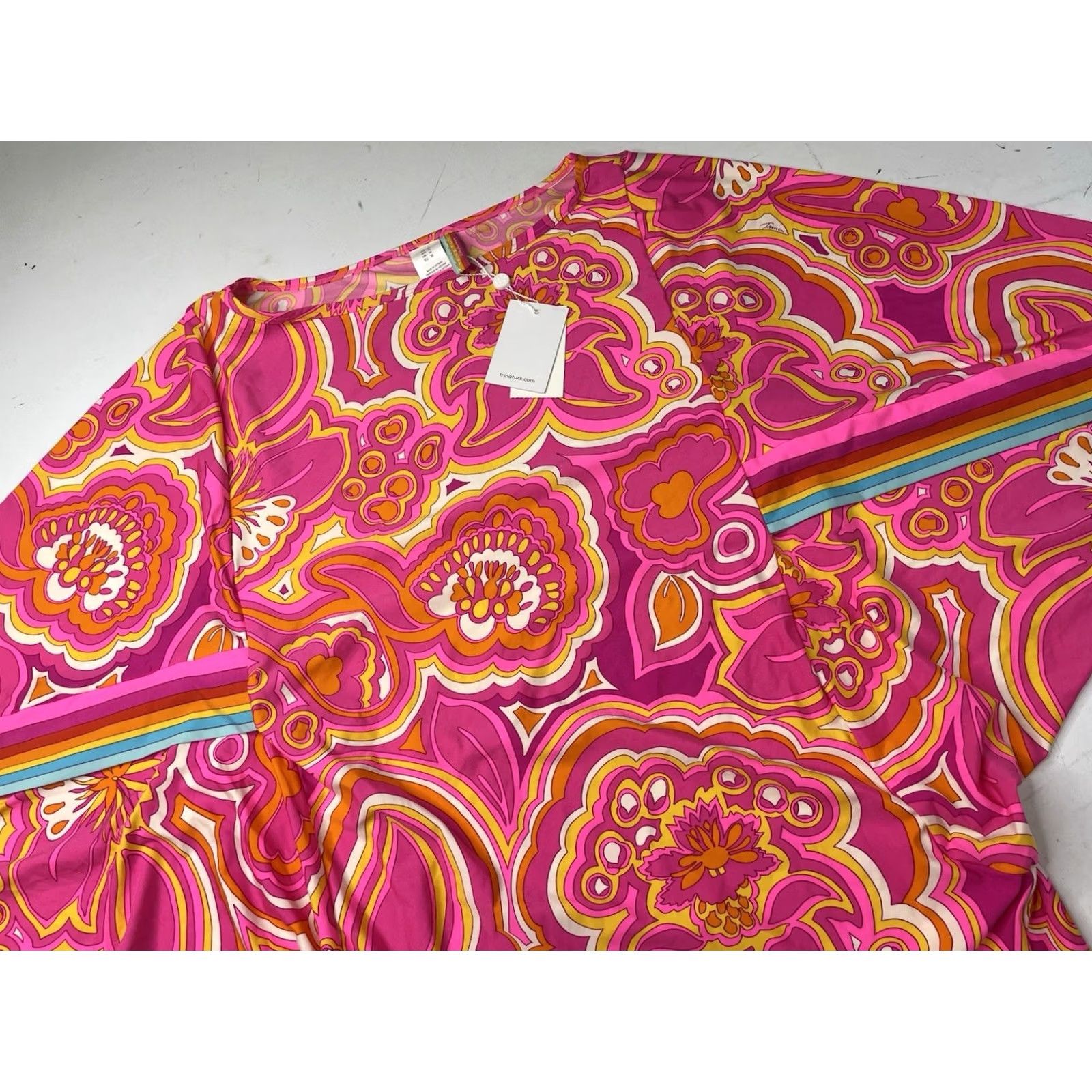 Trina Turk VINTAGE Trina Turk Morning Sunrise Swim Cover Tunic Kaftan Women's Medium Paisley Size ONE SIZE - 2 Thumbnail