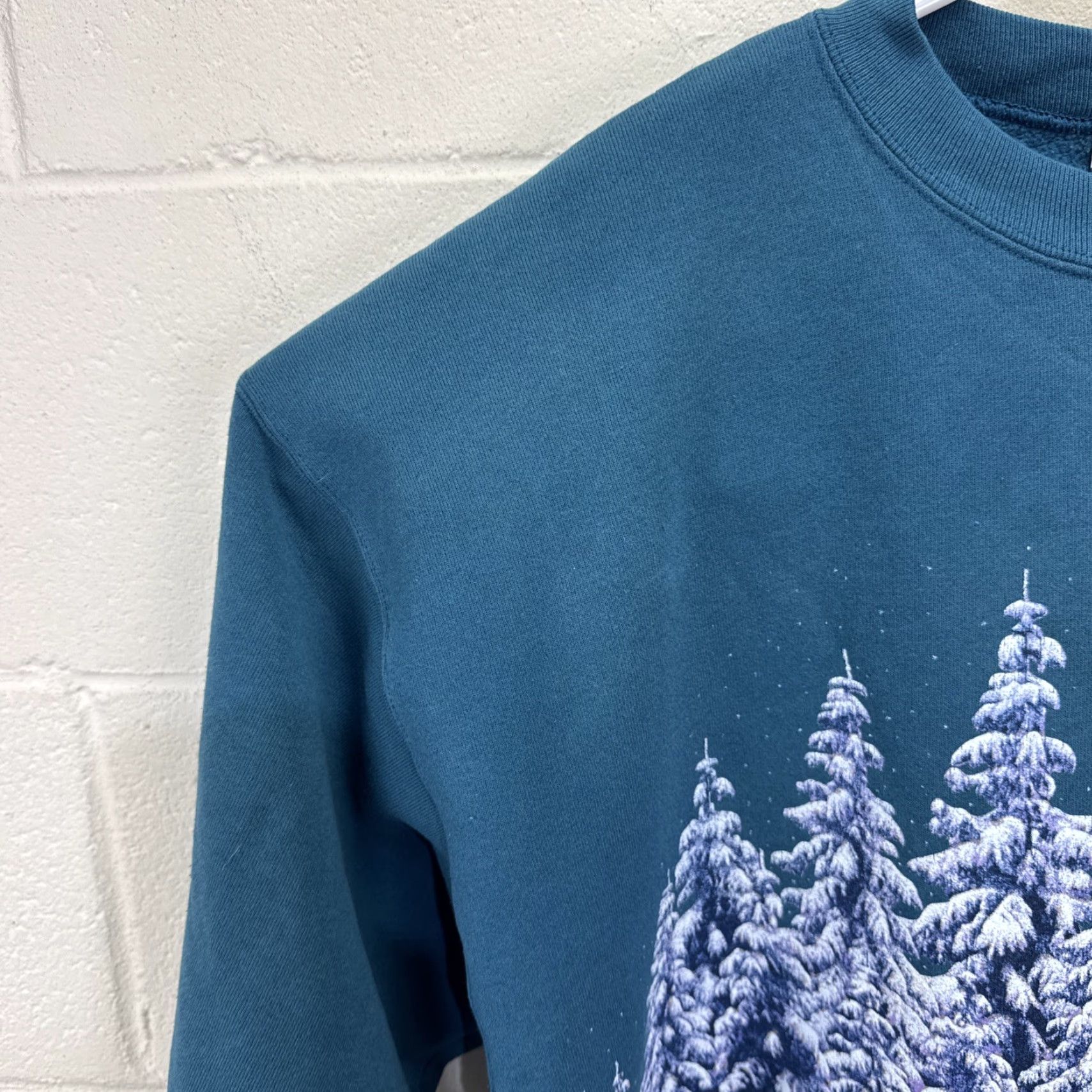 Altea VINTAGE Signal Sport All Over Print Snow Forest Nature Sweatshirt XL Teal Blue Size US XL / EU 56 / 4 - 6 Thumbnail
