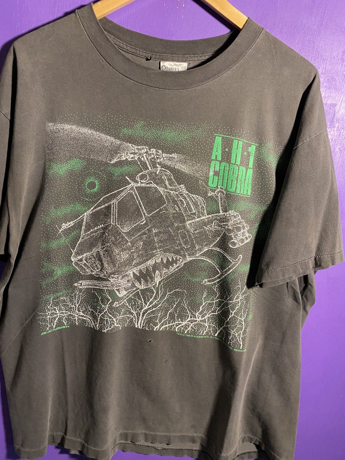 Other Vintage 90s AH-1 Cobra helicopter military faded t-shirt Size US XL / EU 56 / 4 - 3 Thumbnail