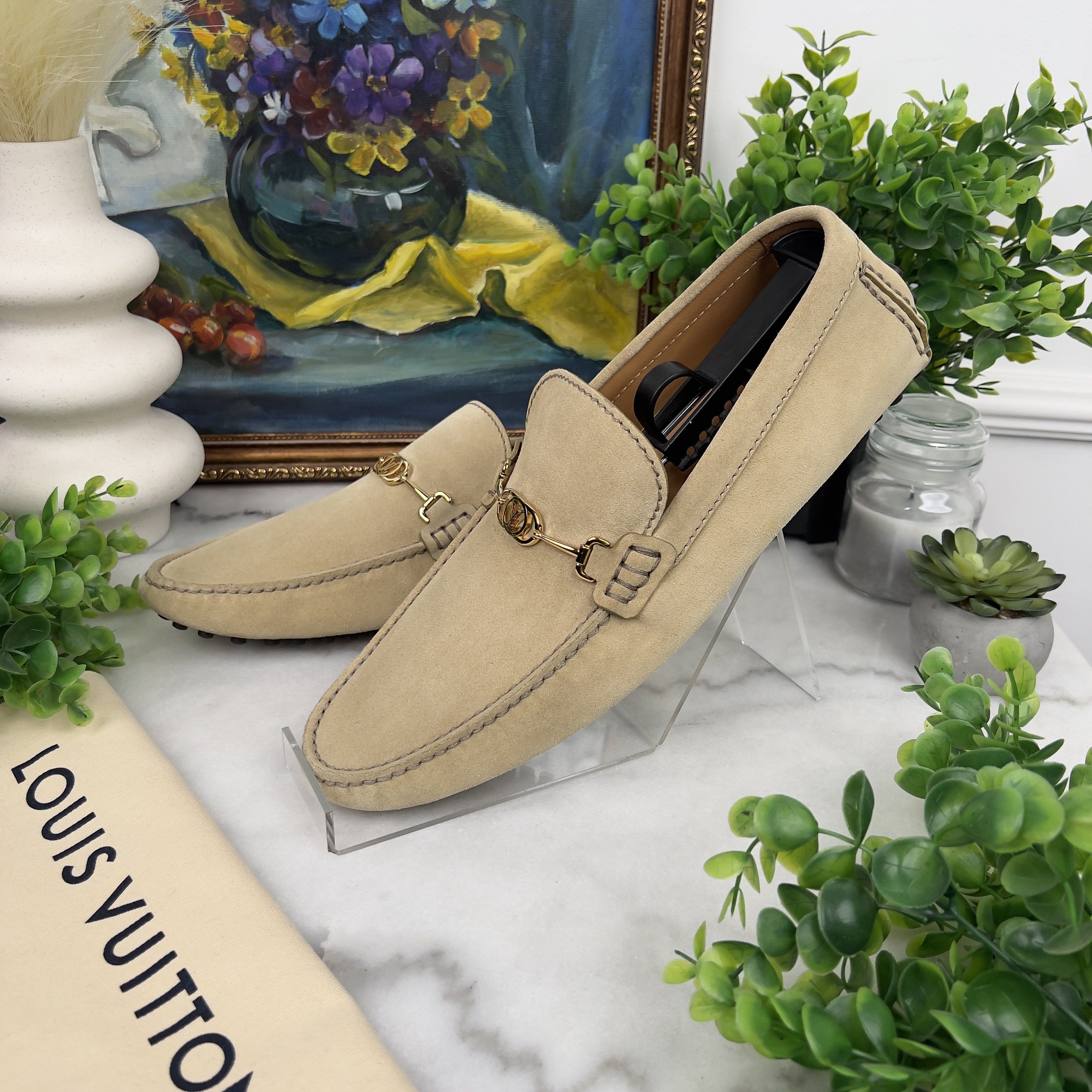 Louis Vuitton LV Driver Moccasins Beige Suede Size US 9 / EU 42 - 2 Thumbnail