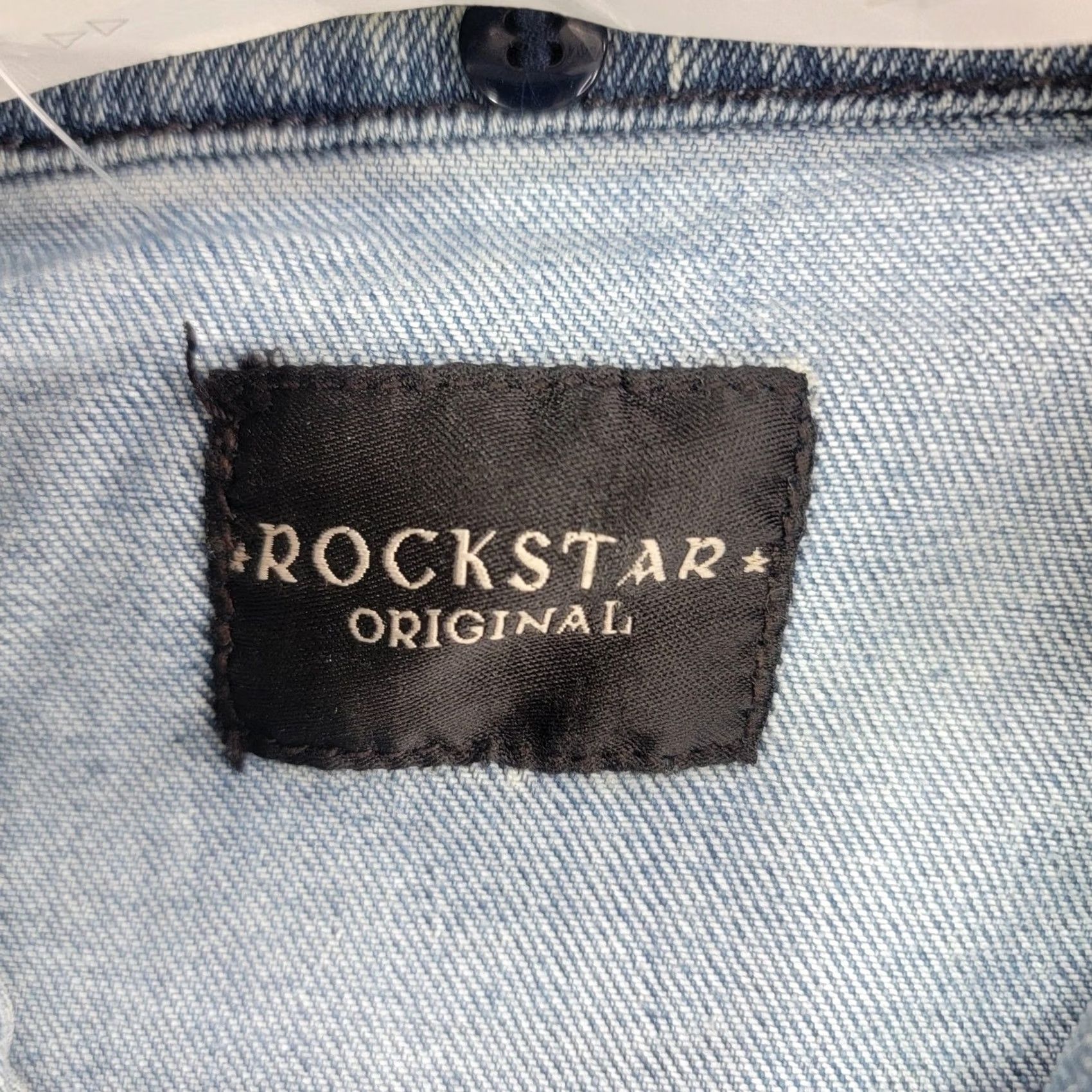 Vintage Rockstar Original Jacket Mens M Blue Denim Biker Zip Logo Dondi Wash Standard Size US M / EU 48-50 / 2 - 3 Thumbnail