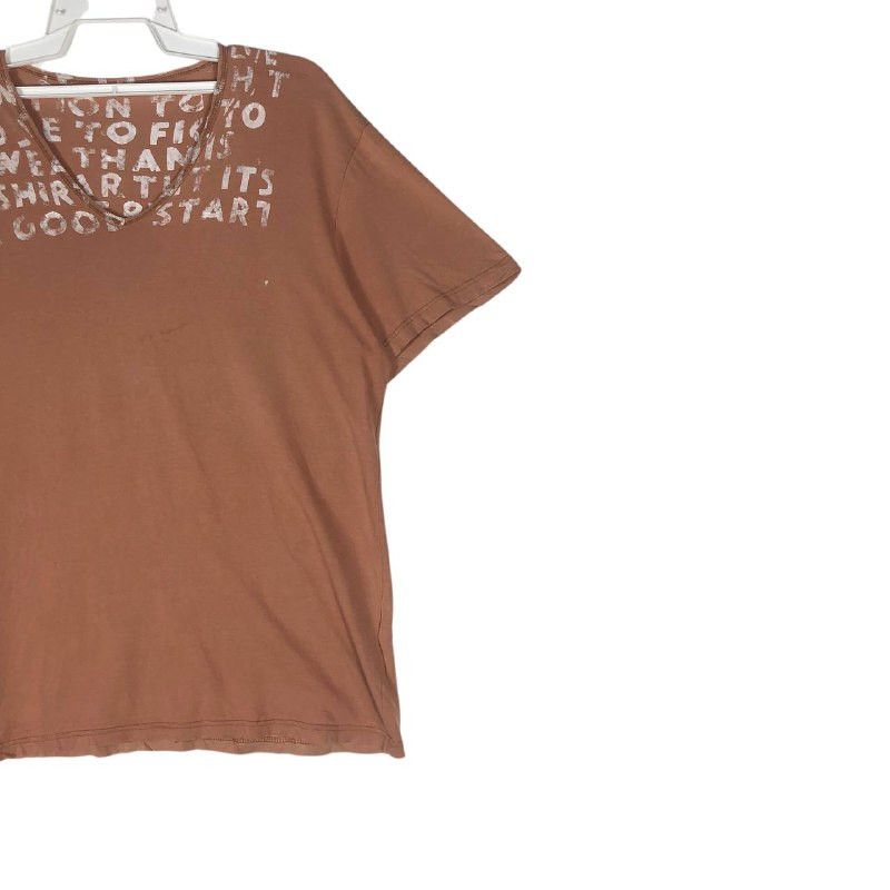 Maison Margiela Maison Margiela AIDS Brown V-Neck T-Shirt Size M / US 6-8 / IT 42-44 - 4 Thumbnail
