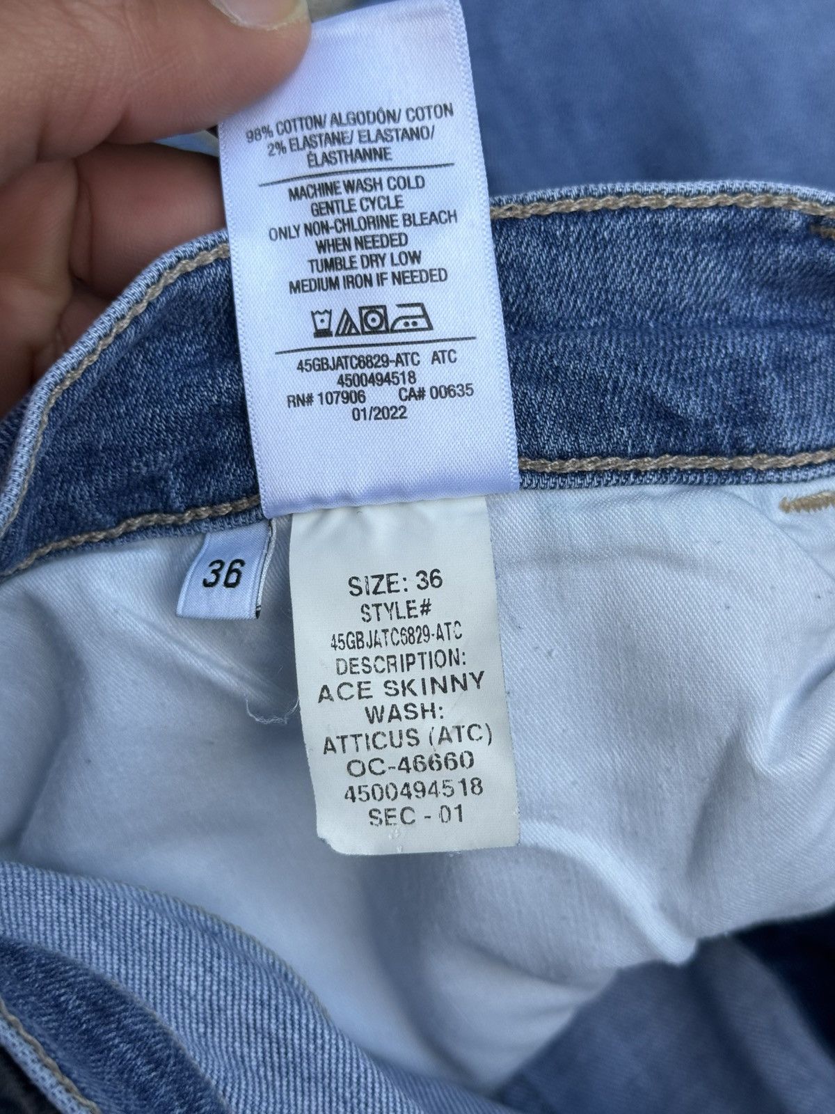 Hudson Ace Skinny Light Blue Wash Distressed Denim Jeans Size US 36 / EU 52 - 4 Thumbnail