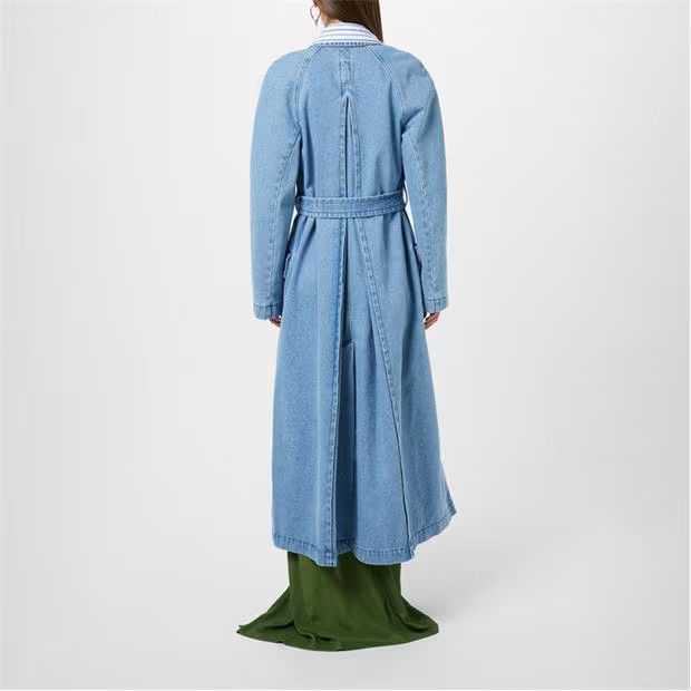 Dries Van Noten o1g2r1mq1024 Denim Coat in Light Blue Size S / US 4 / IT 40 - 6 Thumbnail