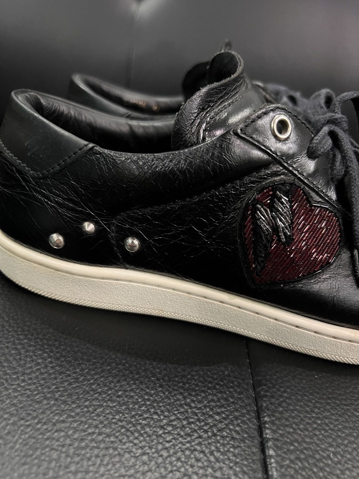 Saint Laurent Paris Saint Laurent Heart & Lightning Studded Sneakers Size US 9 / EU 42 - 13 Thumbnail