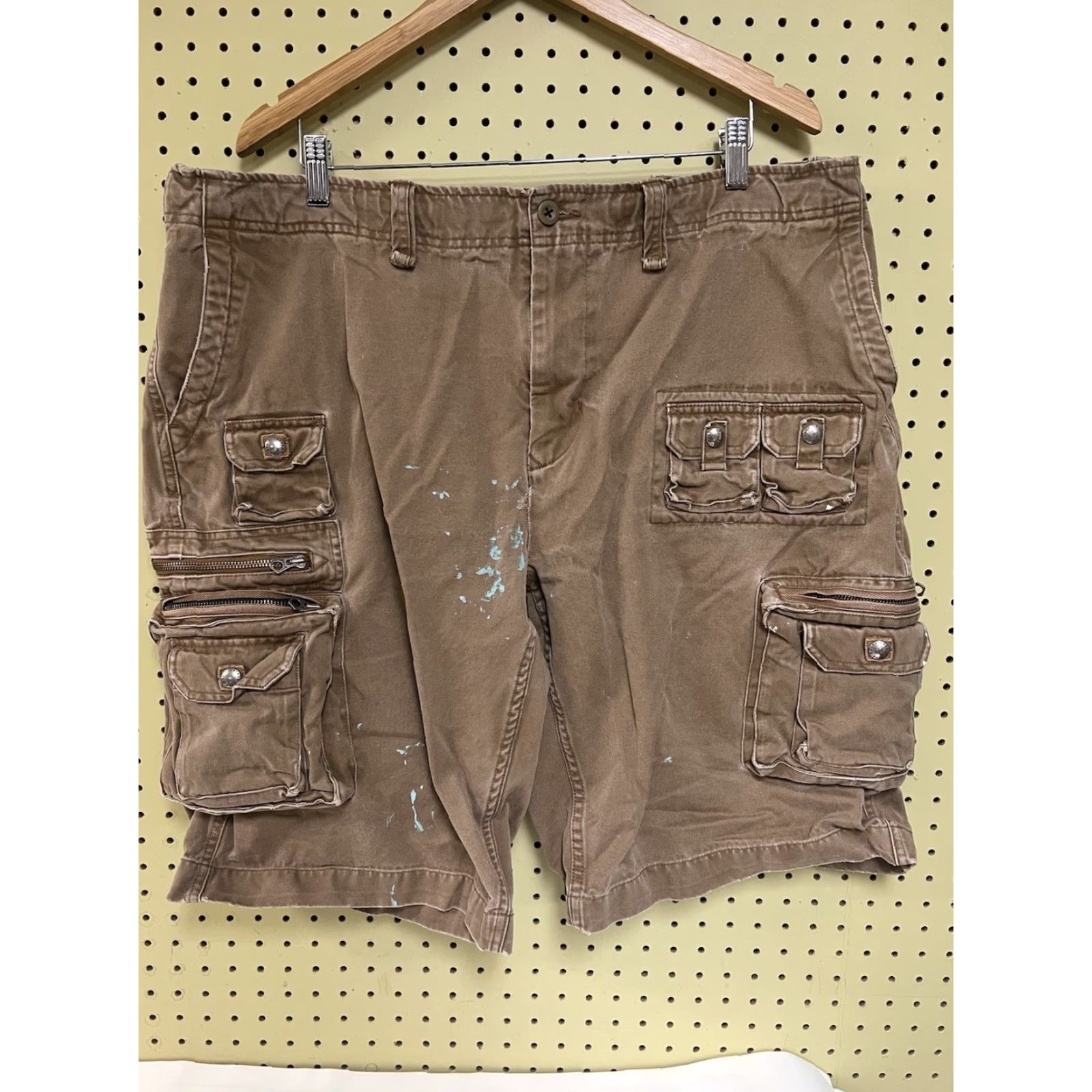 Polo Ralph Lauren VINTAGE Polo Ralph Lauren Cargo Shorts Mens 41” Brown Cotton Canvas Distressed Cargo Pocket Military Casual Size US L / EU 52-54 / 3 - 2 Thumbnail