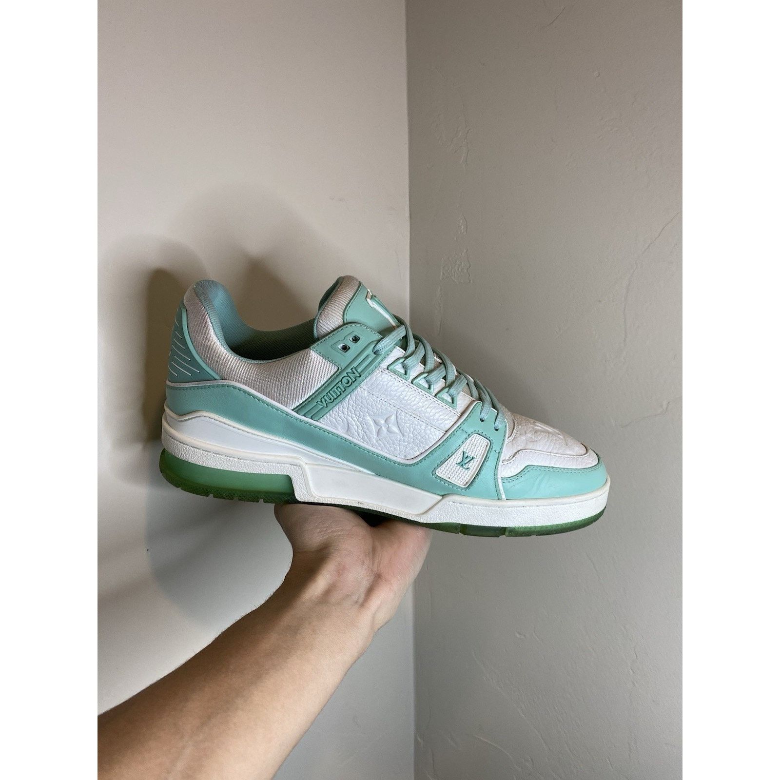 Louis Vuitton Louis Vuitton Trainer Sneakers “Green White” | Size 8.5-9 US Size US 8.5 / EU 41-42 - 11 Thumbnail