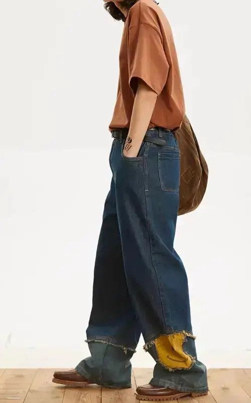 VIBE Straight-leg jeans with retro patchwork design Size US 32 / EU 48 - 7 Thumbnail