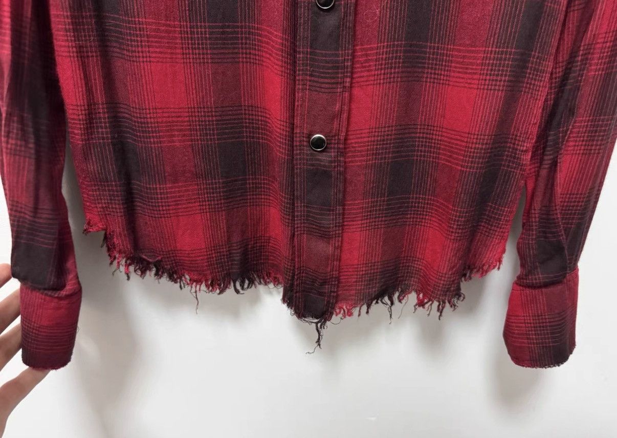 Saint Laurent Paris Saint Laurent 16SS Plaid Frayed Cat's Eye Black/Red Shirt Size US XS / EU 42 / 0 - 4 Thumbnail