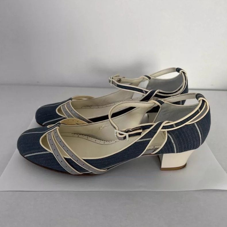 Vivienne Westwood Vivienne Westwood Blue denim leather straps high heels Size US 5.5 / IT 35.5 - 1 Thumbnail