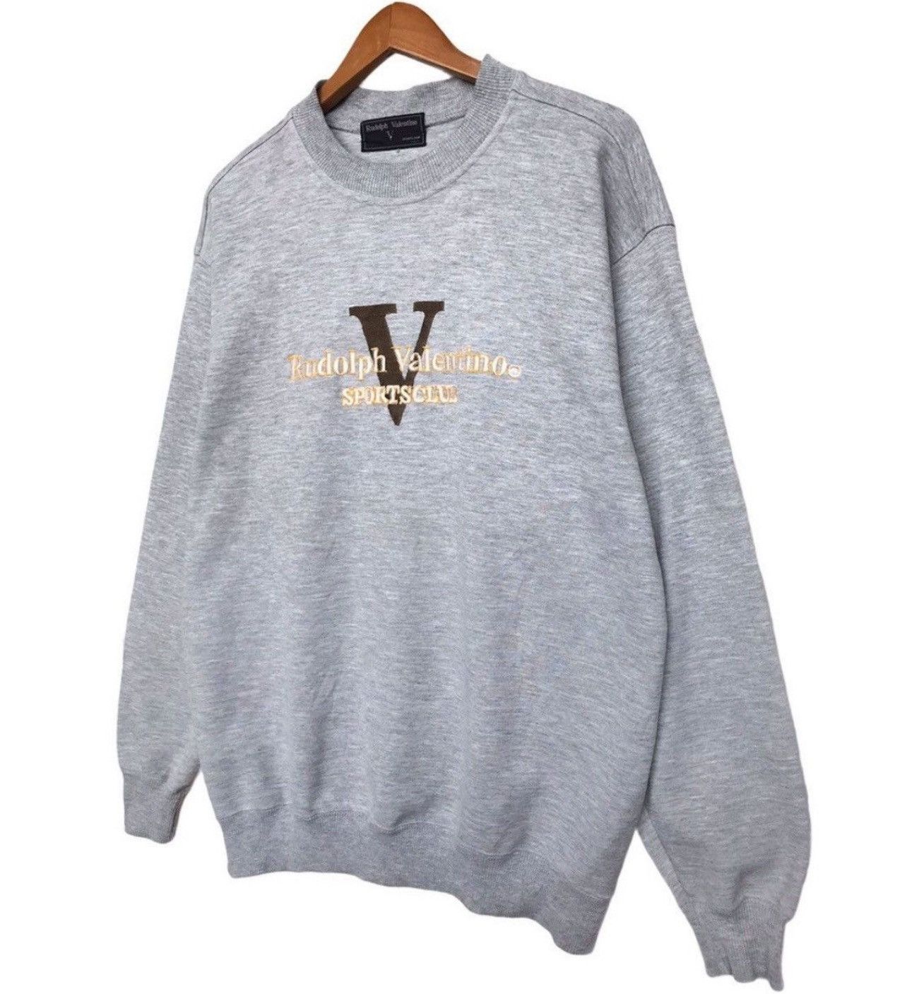 Valentino × Vintage Vintage Rudolph Valentino Embroidered Big Logo Sweatshirt Size US L / EU 52-54 / 3 - 2 Thumbnail