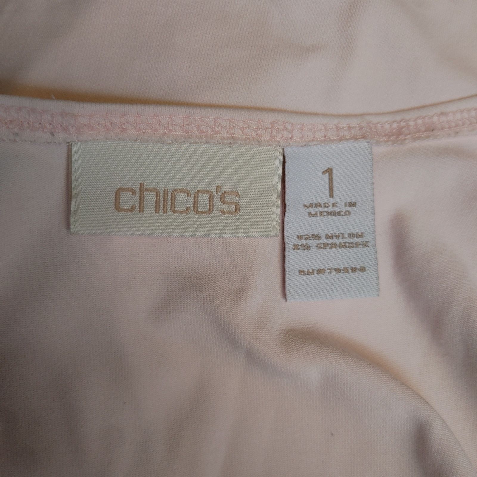 Chicos Chico's Women's 1 Light Pink Sleeveless Round Neck Tank Top Size M / US 6-8 / IT 42-44 - 3 Thumbnail
