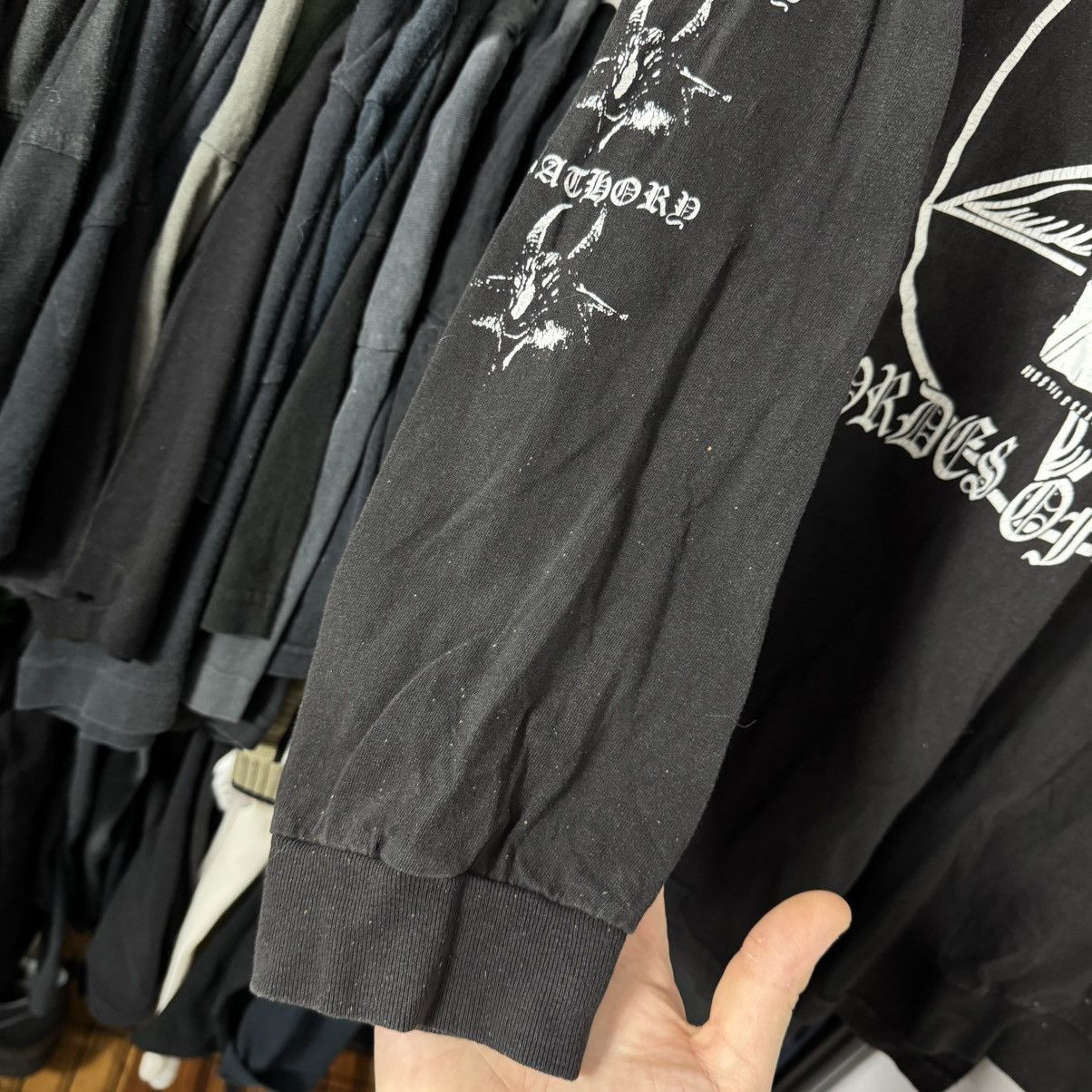 Band Tees × Vintage Vintage Bathory Washed Distressed Longsleeve black metal 666 Size US XL / EU 56 / 4 - 8 Thumbnail