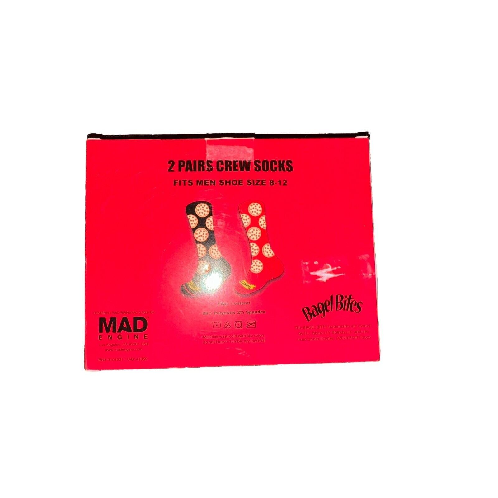 The Unbranded Brand Two Pairs Odd Sox Bagel Bites Crazy Socks Mini Pizza Bites Size ONE SIZE - 5 Thumbnail
