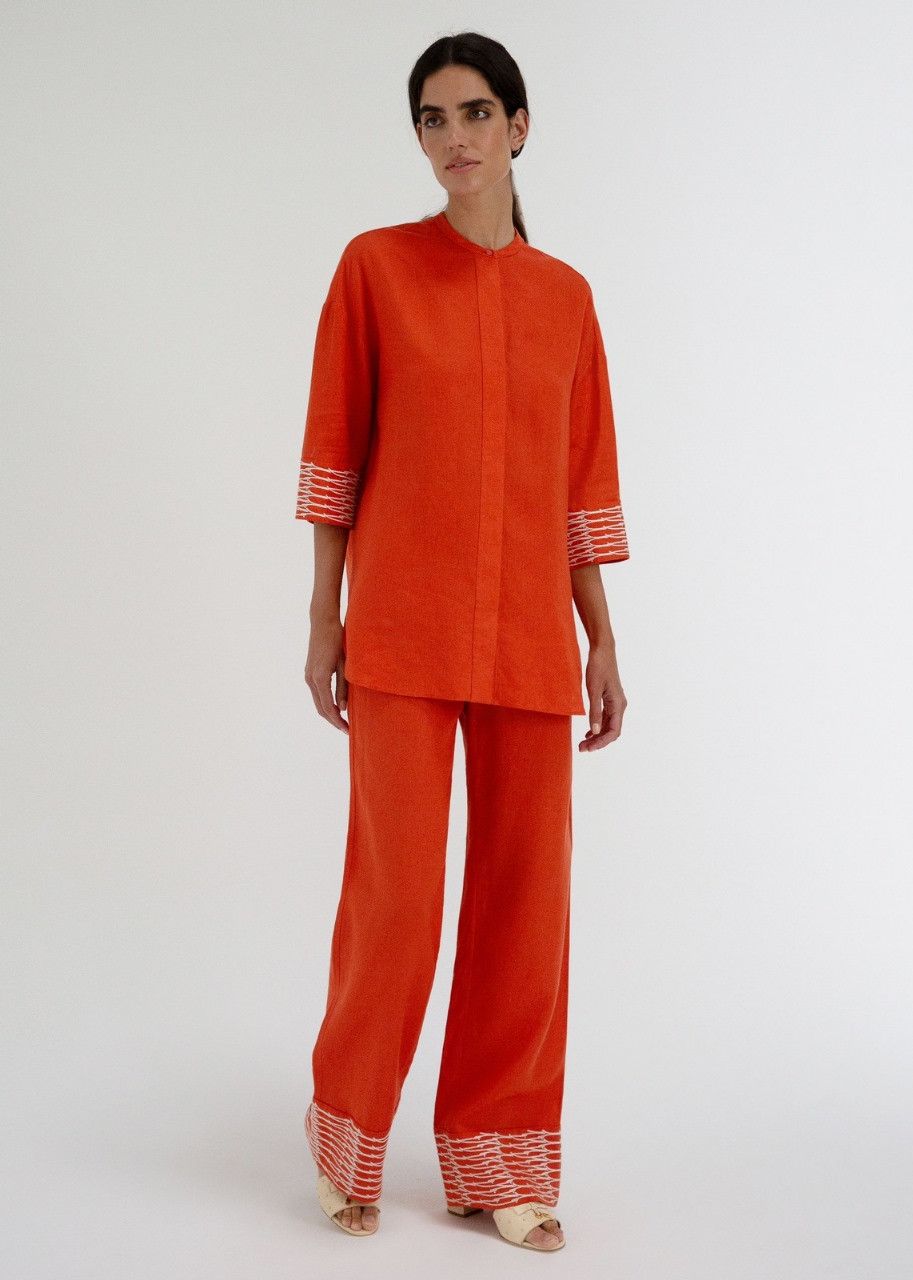 image of Loro Piana O1Srvl11E0524 Shirt In Orange, Women's (Size Large)