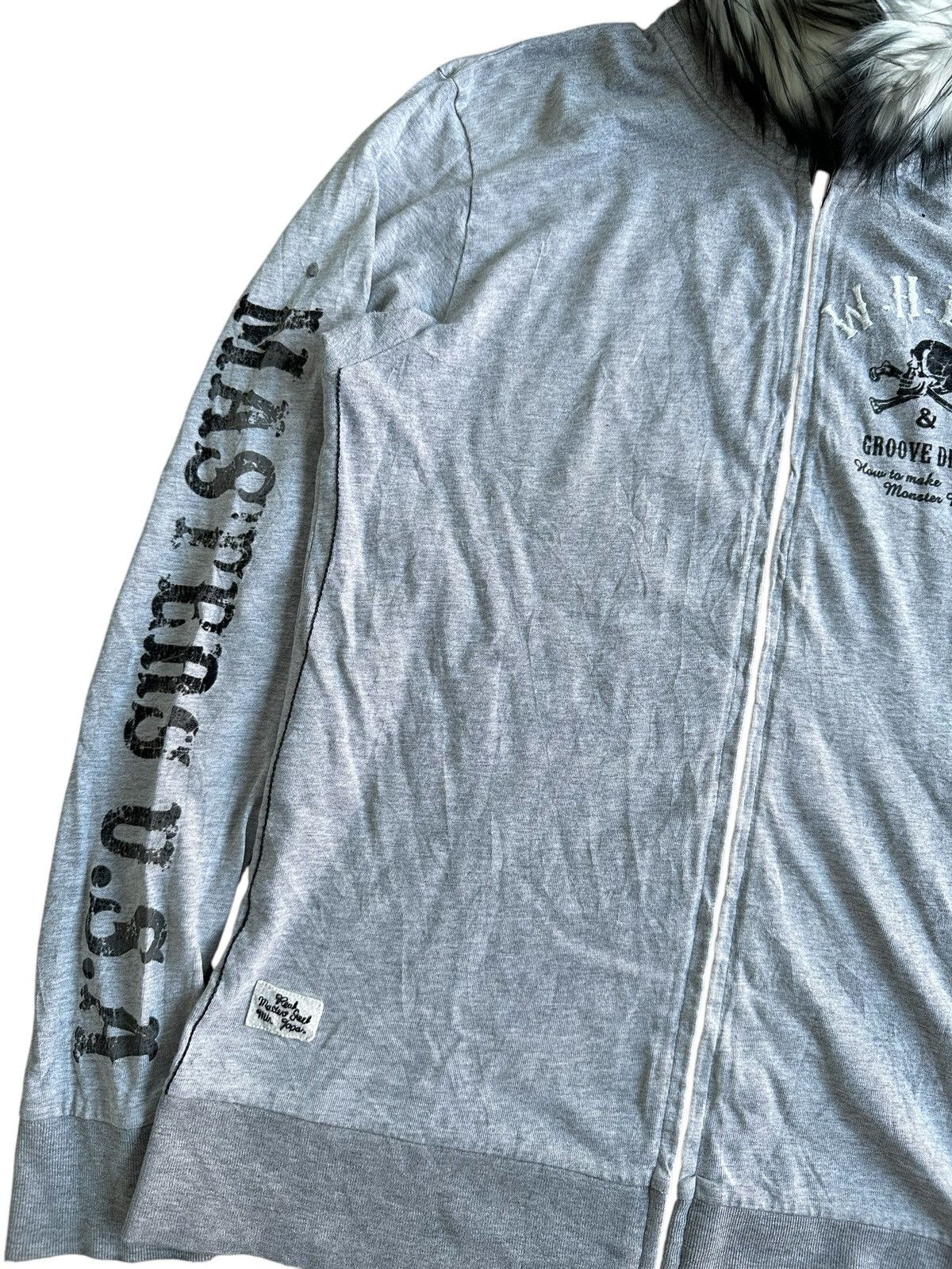 20471120 × Hysteric Glamour × Japanese Brand DISTRESSED Zip Fur HOODIE LIVES OF QUIET DESPERATION PUNK Size US M / EU 48-50 / 2 - 5 Thumbnail