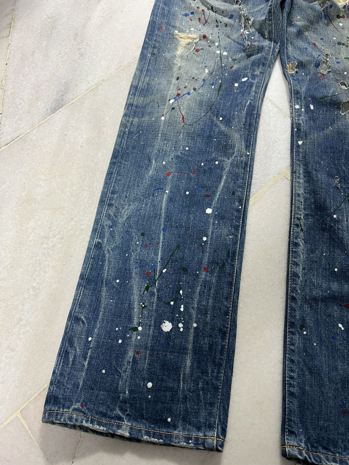If Six Was Nine × Seditionaries × Sophnet. 💥Rare💥Vintage Sophnet. Painter Ripped Backle Back Jeans Size US 32 / EU 48 - 3 Thumbnail