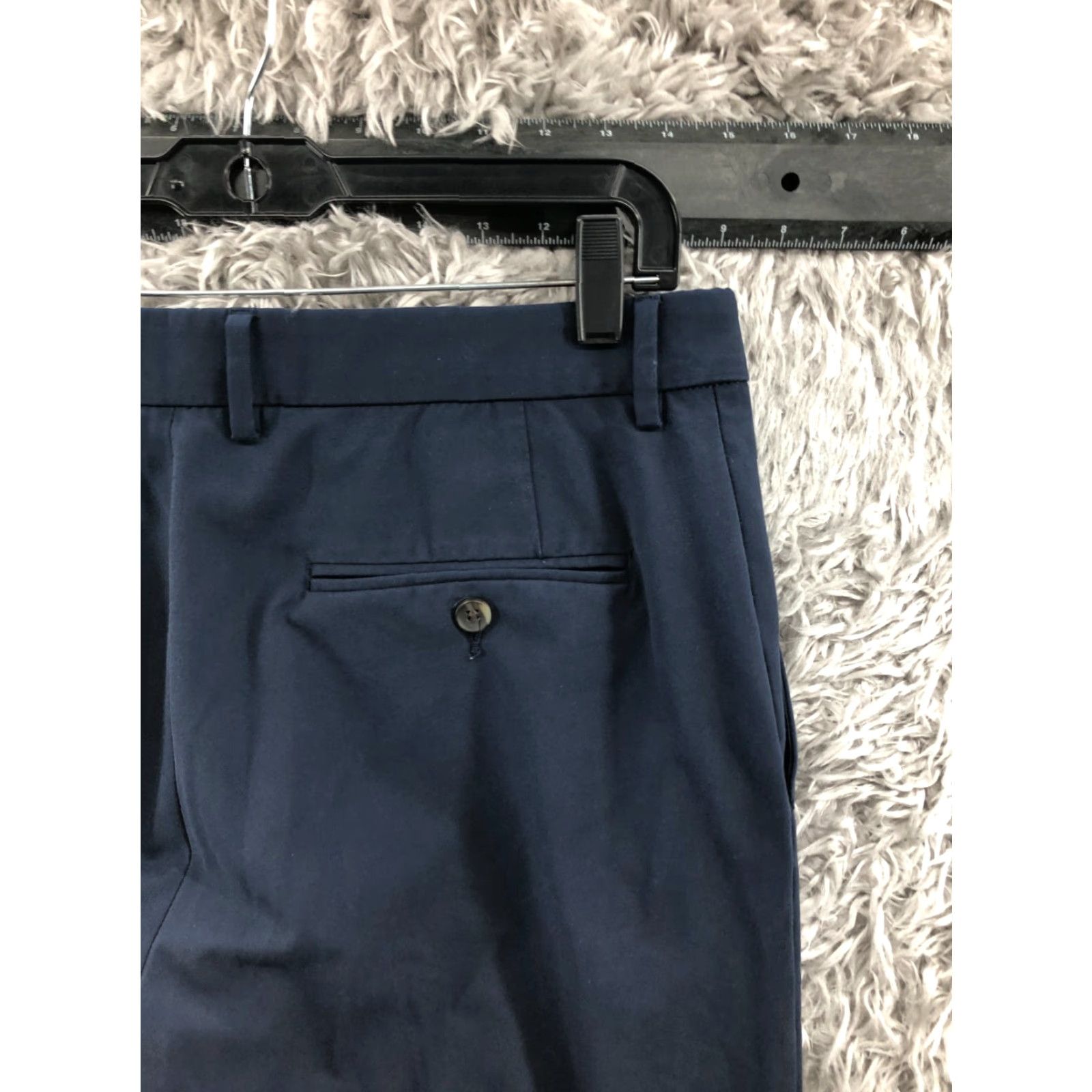 Haggar Haggar Slim Fit Dress Pants Mens 34x32 Blue Hook Eye Slim Straight 5-Pocket Cotton Nylon Casual Formal Business Mens Size US 34 / EU 50 - 6 Thumbnail