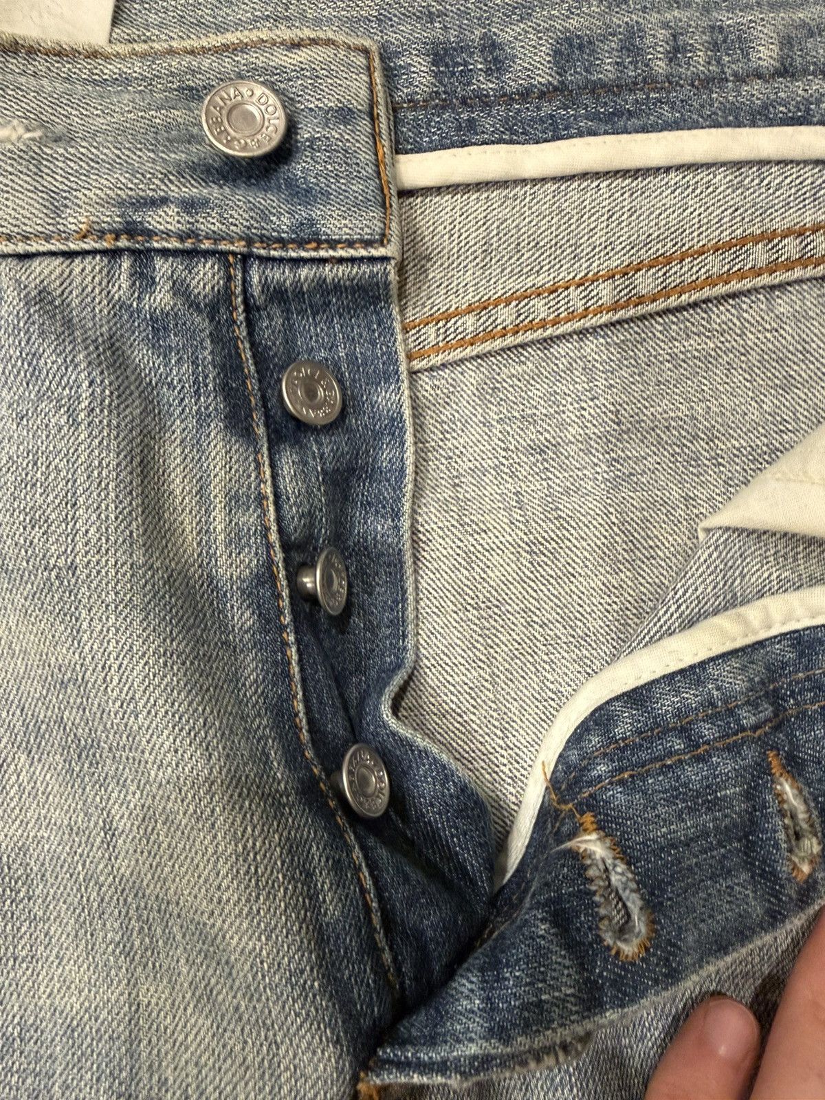 Dolce & Gabbana Dolce & Gabbana Vintage Distressed Washed Denim Size US 34 / EU 50 - 4 Thumbnail
