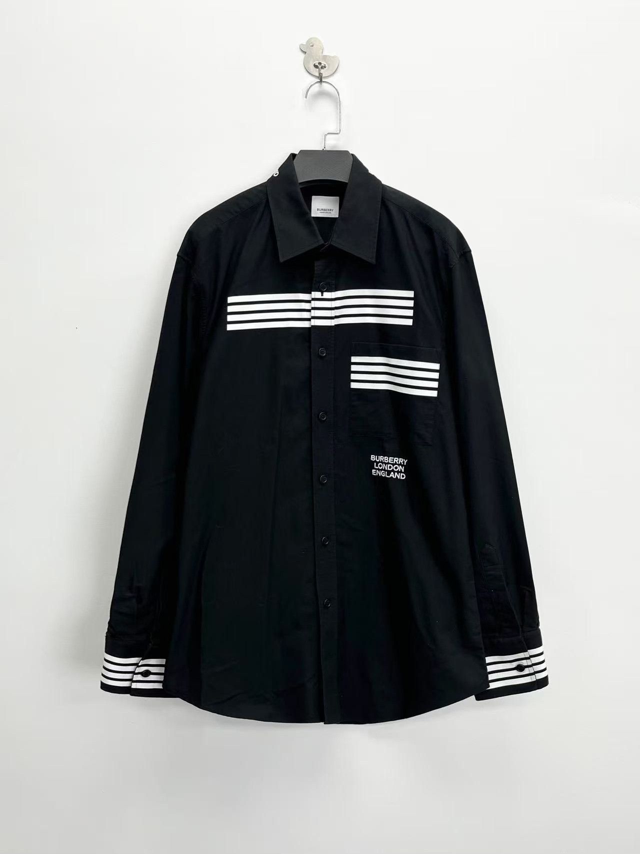 Burberry burberry black striped long sleeve shirt Size US L / EU 52-54 / 3 - 1 Thumbnail