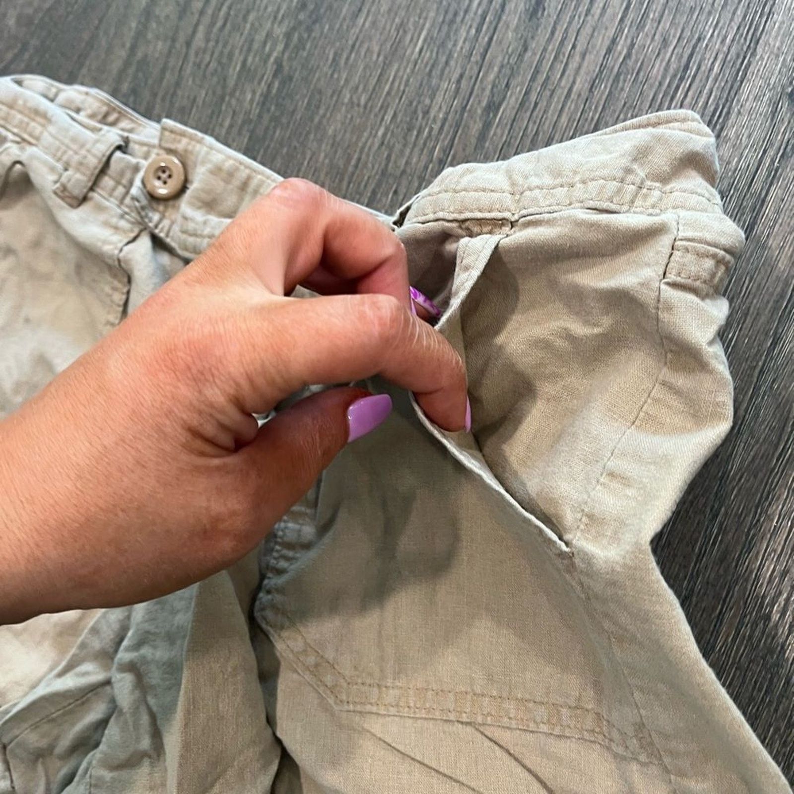 Vintage Banana Republic Factory Linen Cotton Blend Tan Shorts Size 6 Size 28" / US 6 / IT 42 - 3 Thumbnail