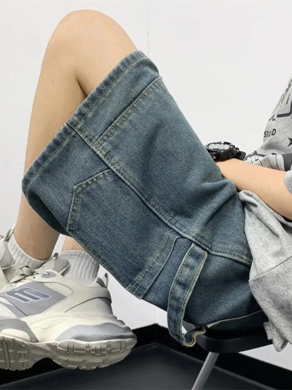 Japanese Brand Retro loose fitting straight leg denim shorts Size US 32 / EU 48 - 6 Thumbnail