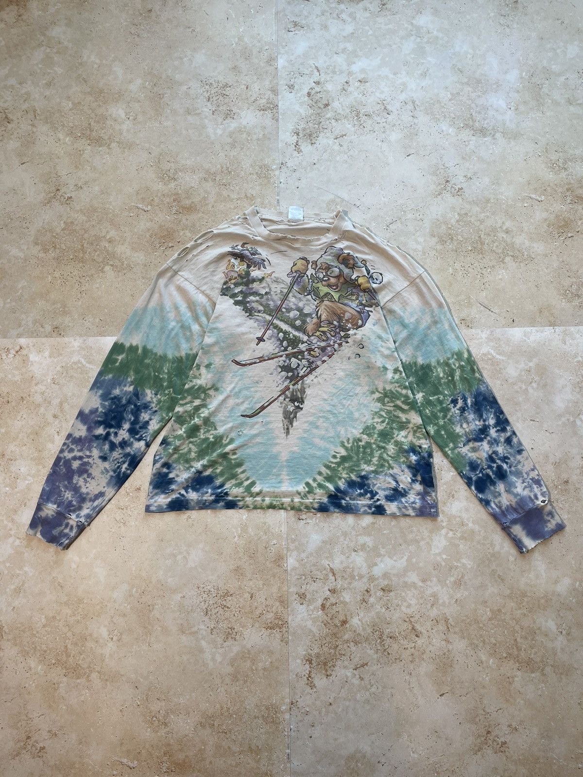 Band Tees × Grateful Dead × Vintage Vintage Grateful Dead Band Tour Tshirt Tie Dye Size US XL / EU 56 / 4 - 1 Thumbnail