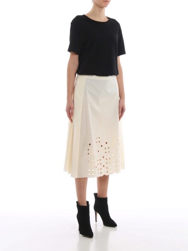 Fendi FENDI Taffeta and broderie anglaise flared skirt Size 24" / US 00 / IT 34 - 1 Thumbnail