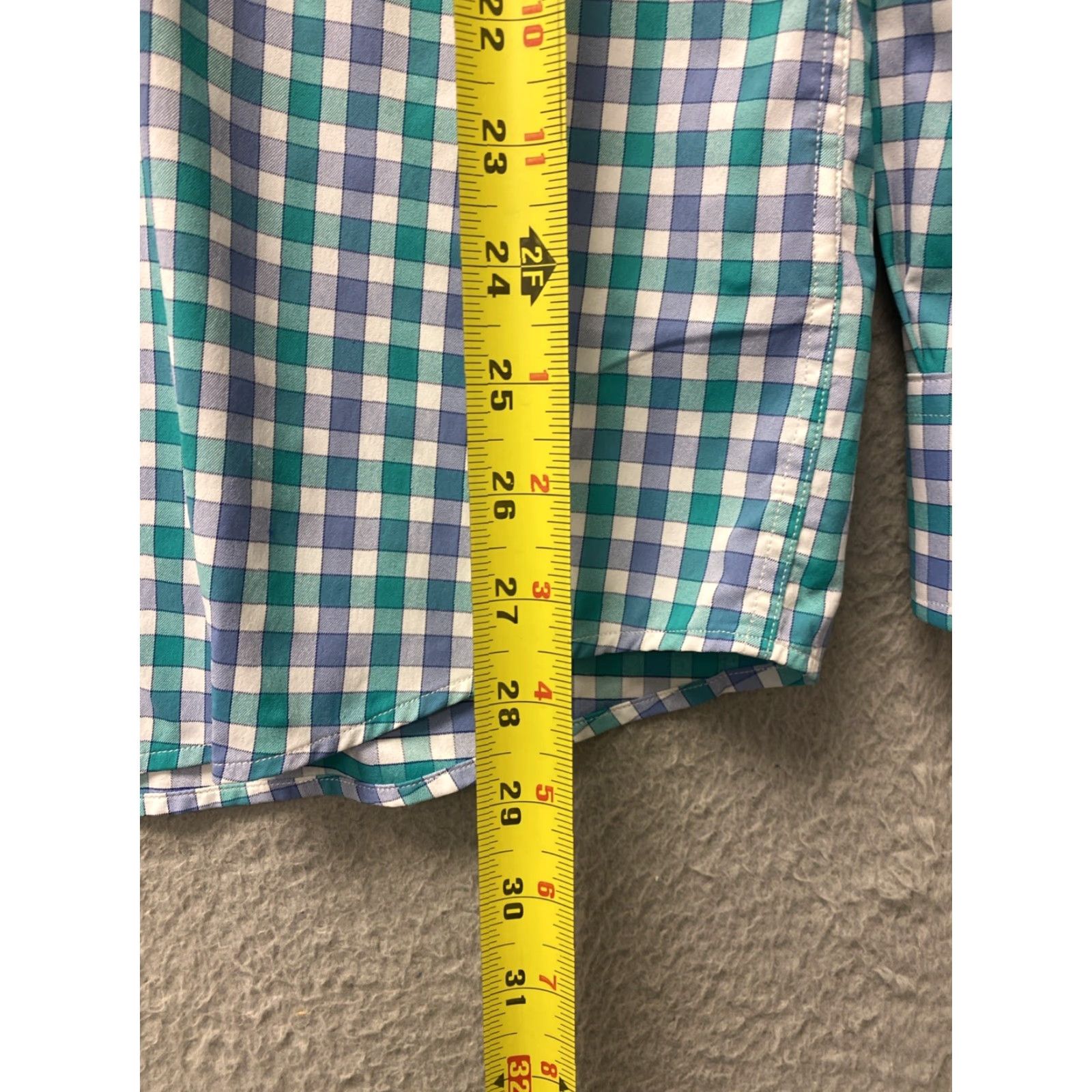 Johnston & Murphy VINTAGE Johnston & Murphy Flex Shirt Men Long Sleeve Casual Check Aqua Blue L/125-25 Size US L / EU 52-54 / 3 - 5 Thumbnail