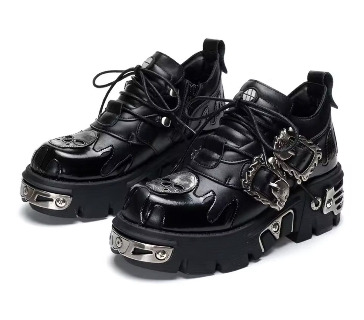 Japanese Brand Microfiber Platform Boots -New Rock Style -Lightweight Boots Size US 6.5 / EU 39-40 - 6 Thumbnail