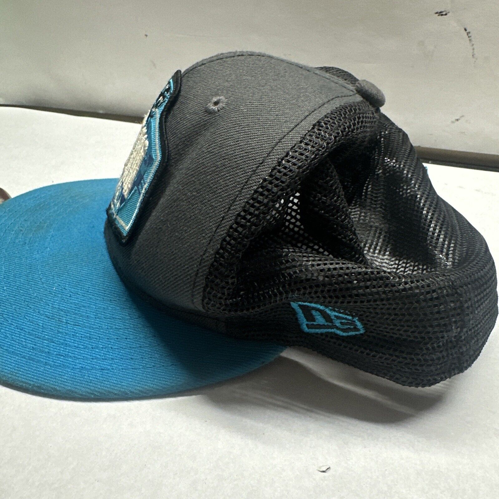 New Era Carolina Panthers Hat Cap Fitted 7 5/8 Black Blue NFL Size ONE SIZE - 4 Thumbnail