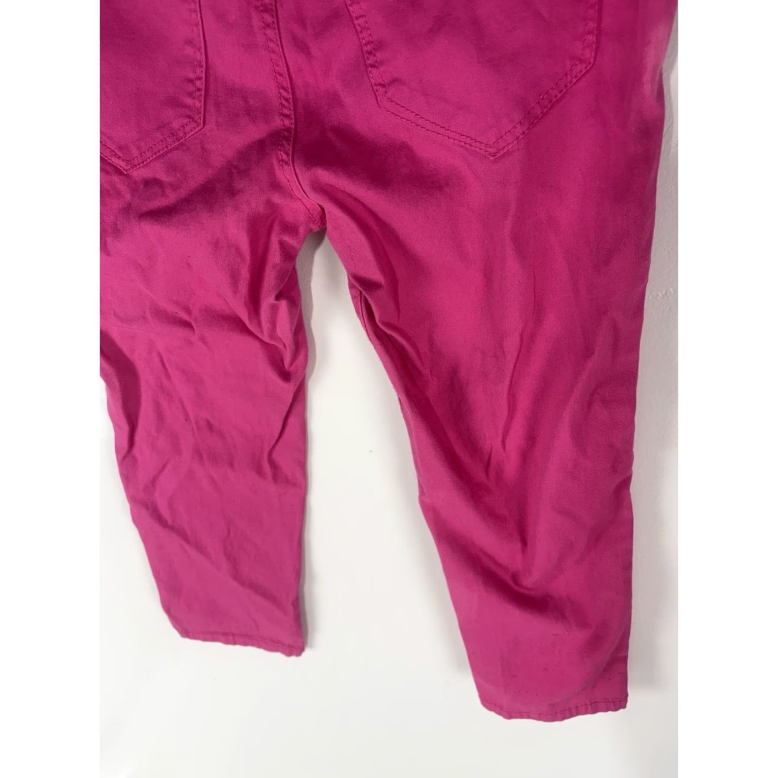 Vintage Rue 21 Cropped Jeans Womens 9 Straight 5-Pocket Denim Pink Low Rise 7-9 Inseam 21in Cotton Spandex Size 30" / US 8 / IT 44 - 6 Thumbnail