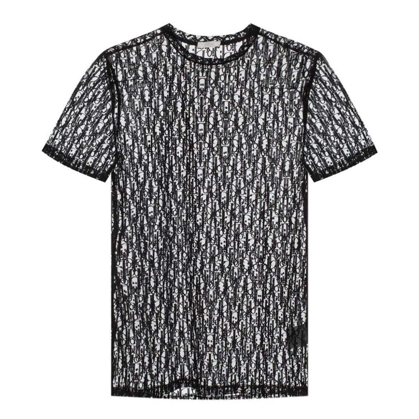 Dior Dior Black Oblique Sheer Mesh Short Sleeve Shirt XS Size US XS / EU 42 / 0 - 3 Thumbnail