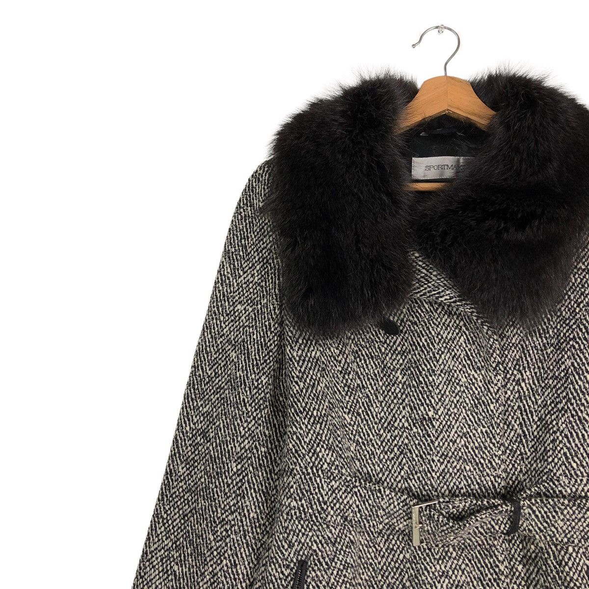 Vintage 🔥VINTAGE LONG JACKET WOOL SPORTMAX ITALY MINK FUR COLLAR Size M / US 6-8 / IT 42-44 - 8 Thumbnail
