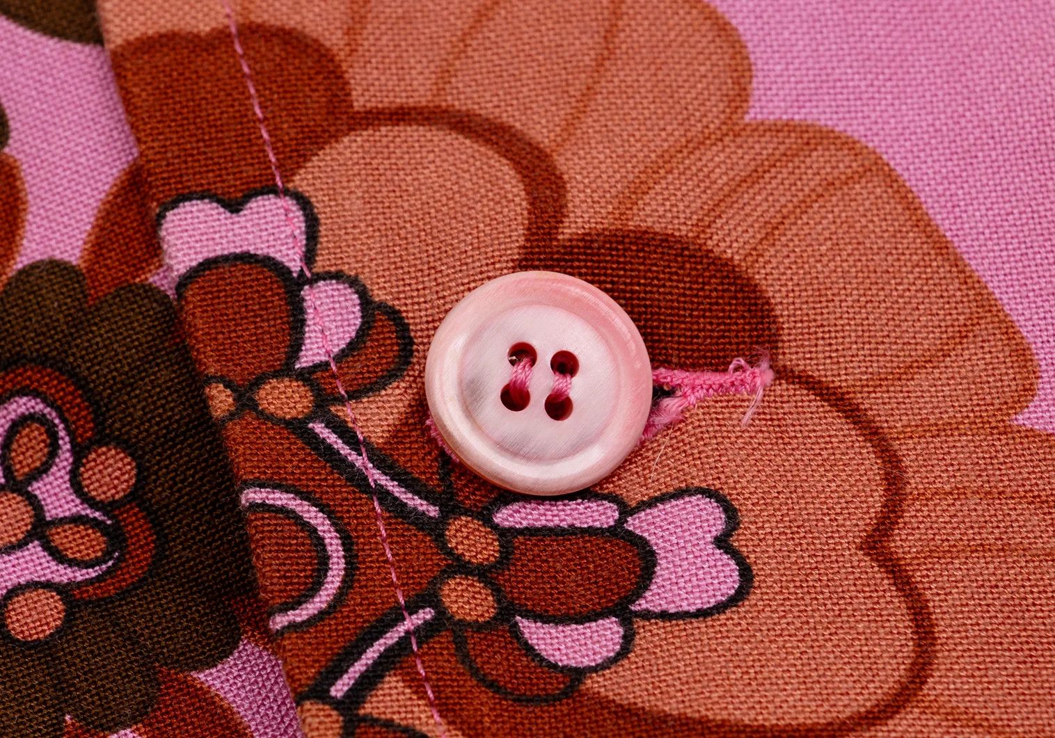 Comme des Garcons Homme Plus Product Dyed Flower Print Jacket in Pink and Brown Size US M / EU 48-50 / 2 - 14 Thumbnail