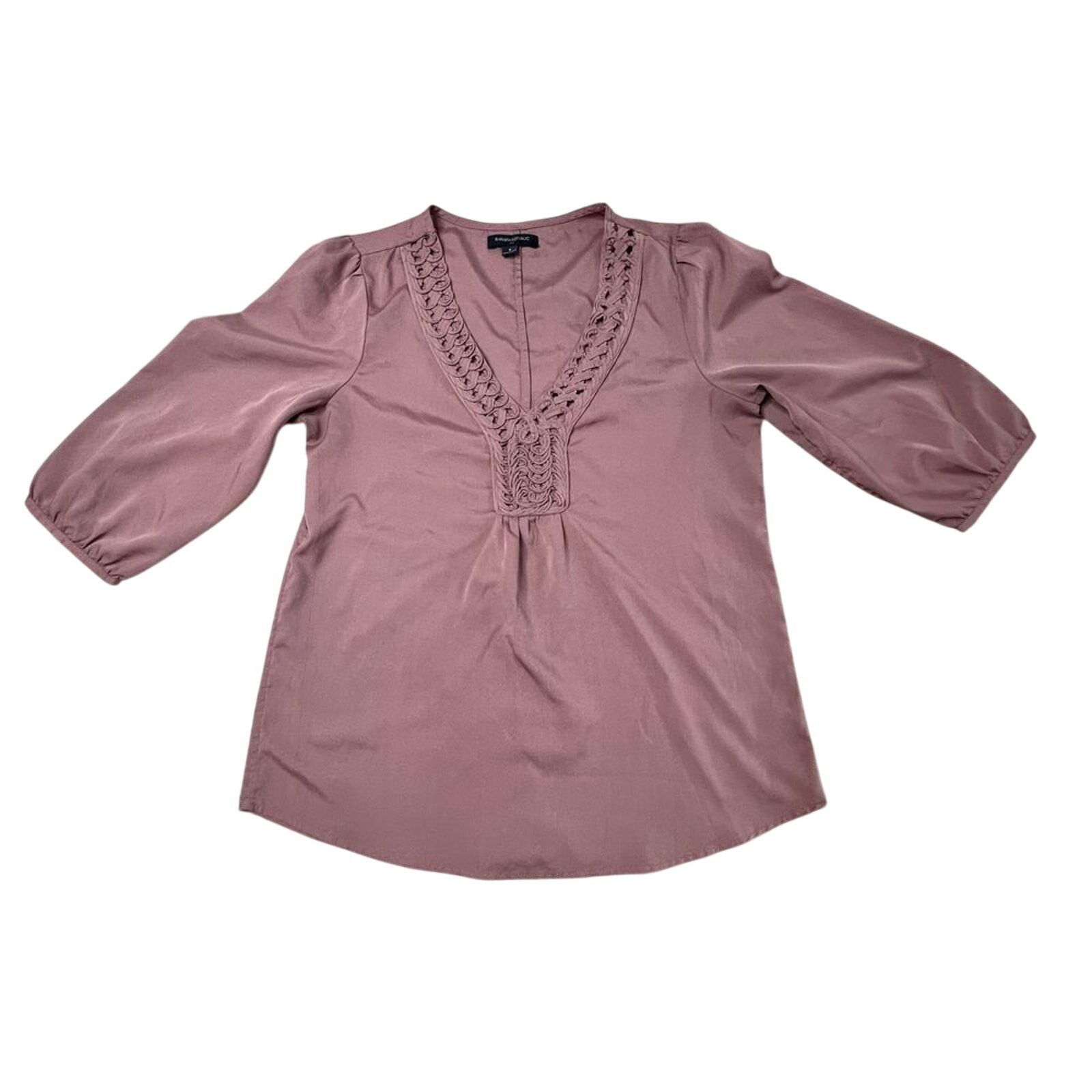 Banana Republic Banana Republic Pink Rose Embellished Tunic Blouse SMALL Size S / US 4 / IT 40 - 3 Thumbnail