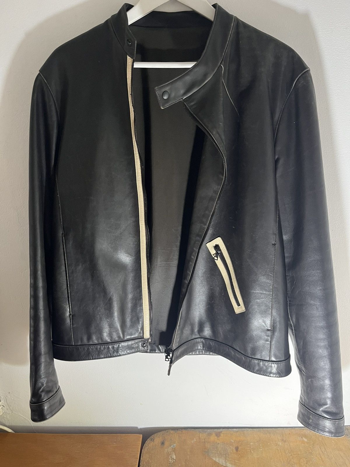 Neil Barrett ‘NEIL BARRETT’ Brown Leather Moto Inspired Jacket Size US L / EU 52-54 / 3 - 1 Thumbnail