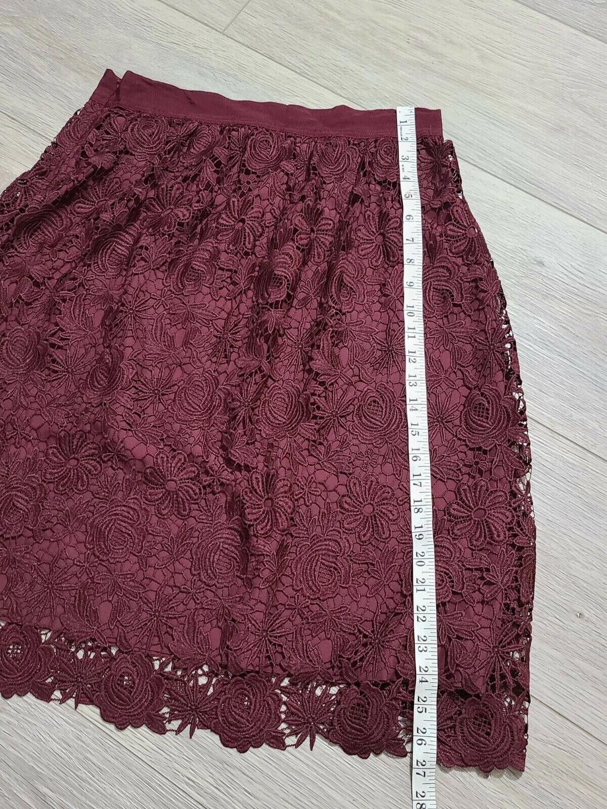 Ann Taylor Ann Taylor Skirt Size 8 Maroon Lace Lined NWT Size 30" / US 8 / IT 44 - 5 Thumbnail