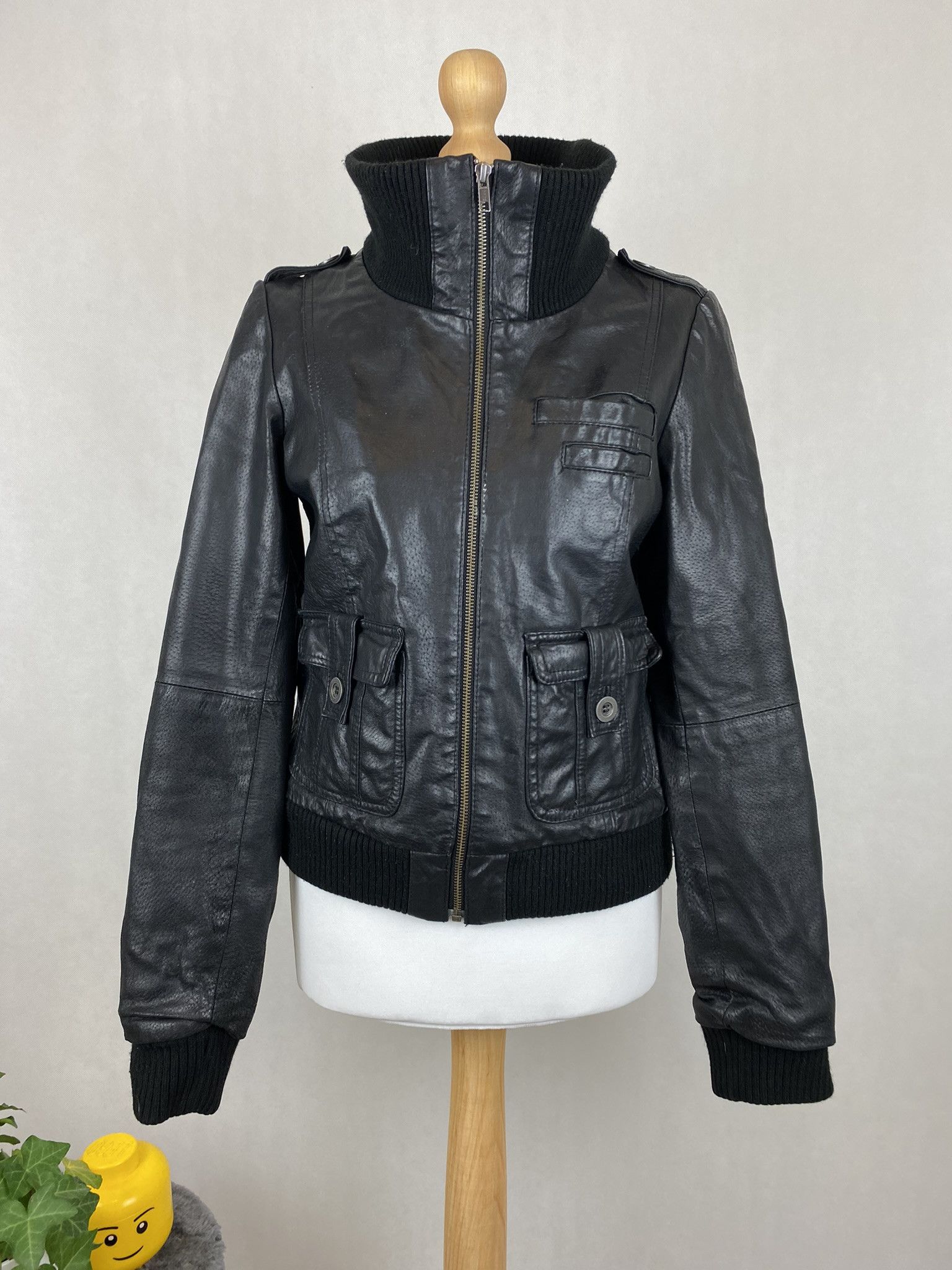 Genuine Leather × Vintage real leather jacket vintage vera pelle big collar Size L / US 10 / IT 46 - 2 Thumbnail