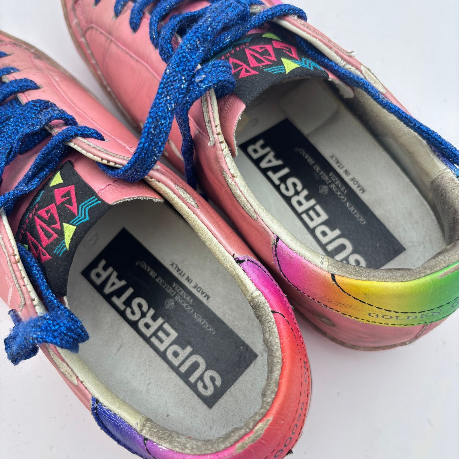 Golden Goose Golden Goose Superstar Sneakers GGDB Pink Rainbow Women's 37 Size US 7 / IT 37 - 10 Thumbnail