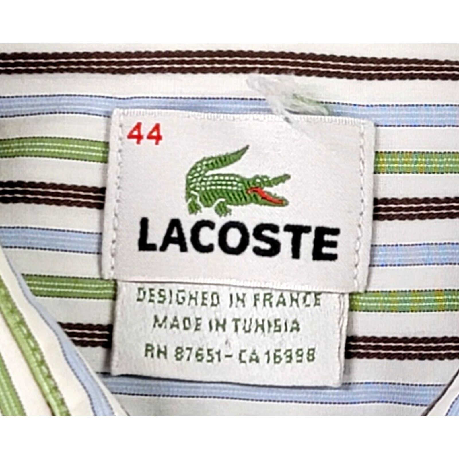 Lacoste Lacoste Mens Long Sleeve Button-Up Shirt XL Multicolor Striped France Made Button-Down Collar Size US XL / EU 56 / 4 - 6 Thumbnail