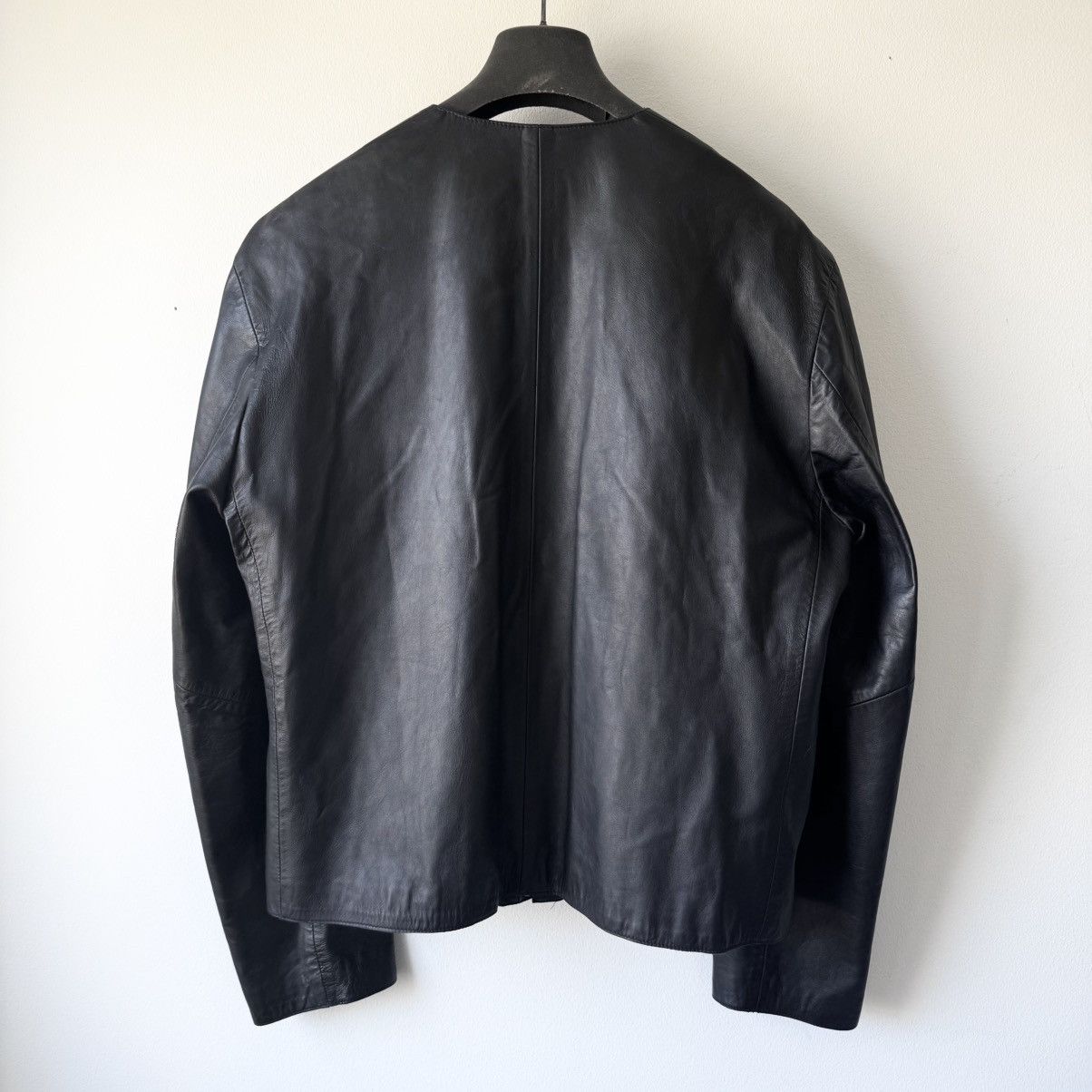 Emporio Armani Emporio Armani 1980’s Collarless Cropped Lamb Leather Jacket Size US M / EU 48-50 / 2 - 4 Thumbnail