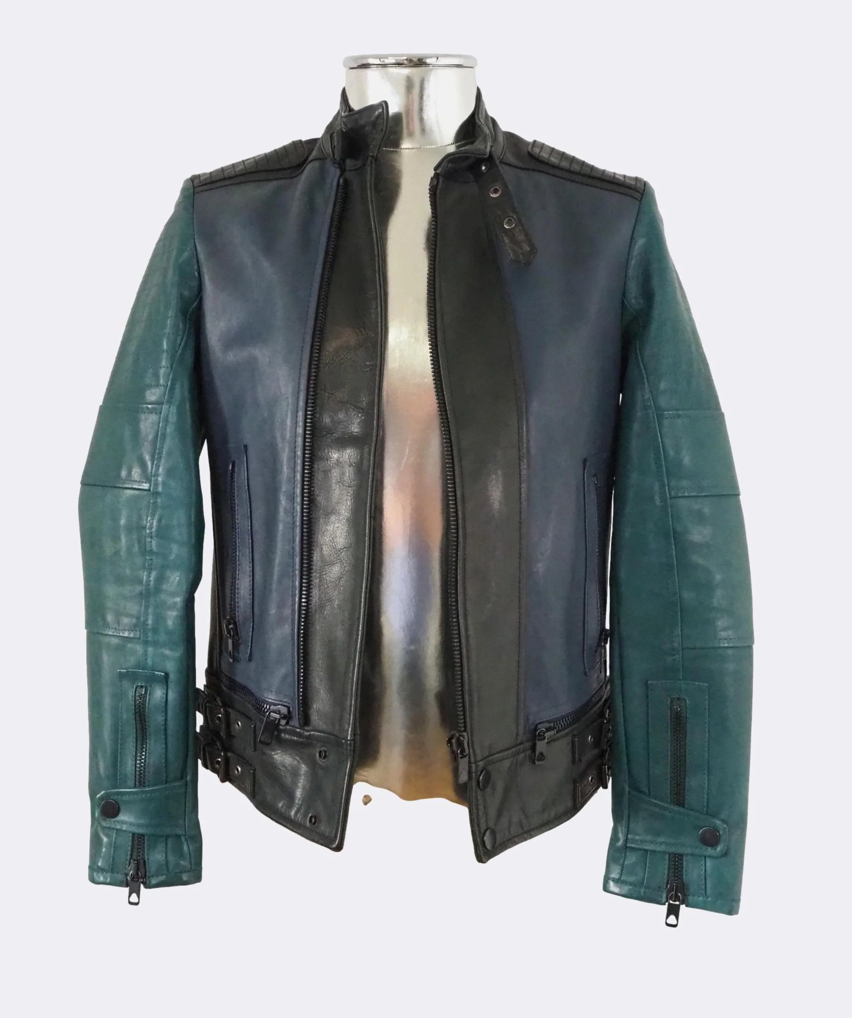 Diesel Black Gold Diesel Black Gold Bull Leather Biker Jacket Tricolor $1335 Size US S / EU 44-46 / 1 - 5 Thumbnail