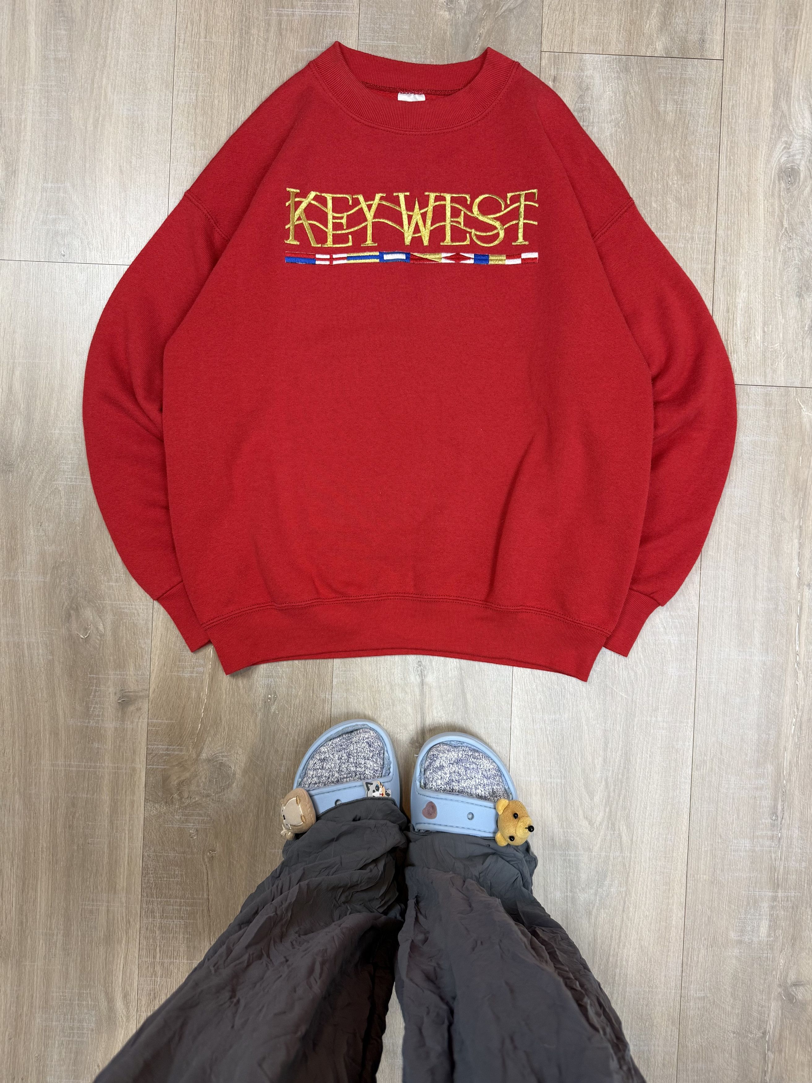 Vintage Vintage 90s Key West USA Women's Sweatshirt Red Size M Size M / US 6-8 / IT 42-44 - 1 Thumbnail